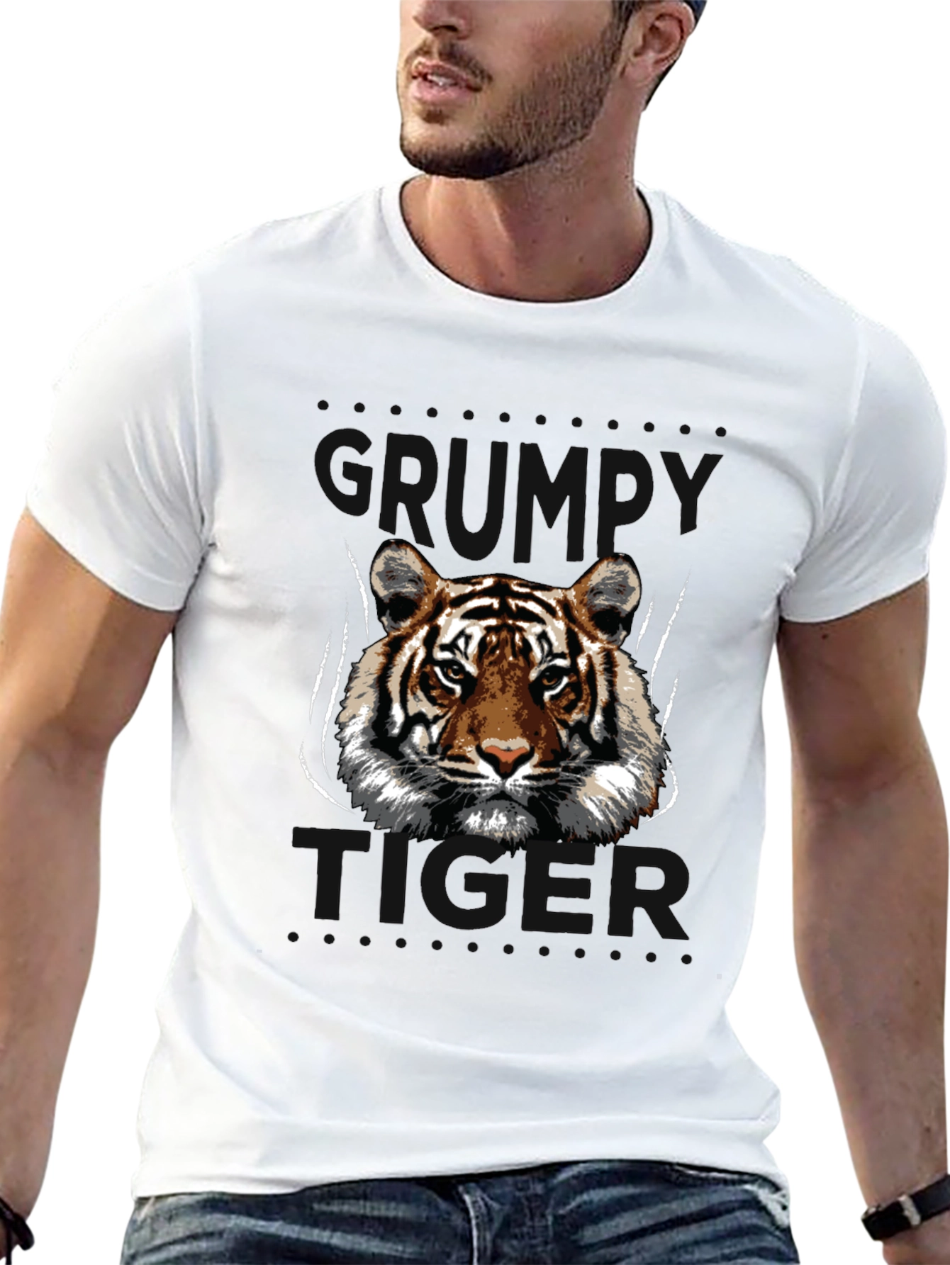 Tiger Graphic Print Black T-Shirt