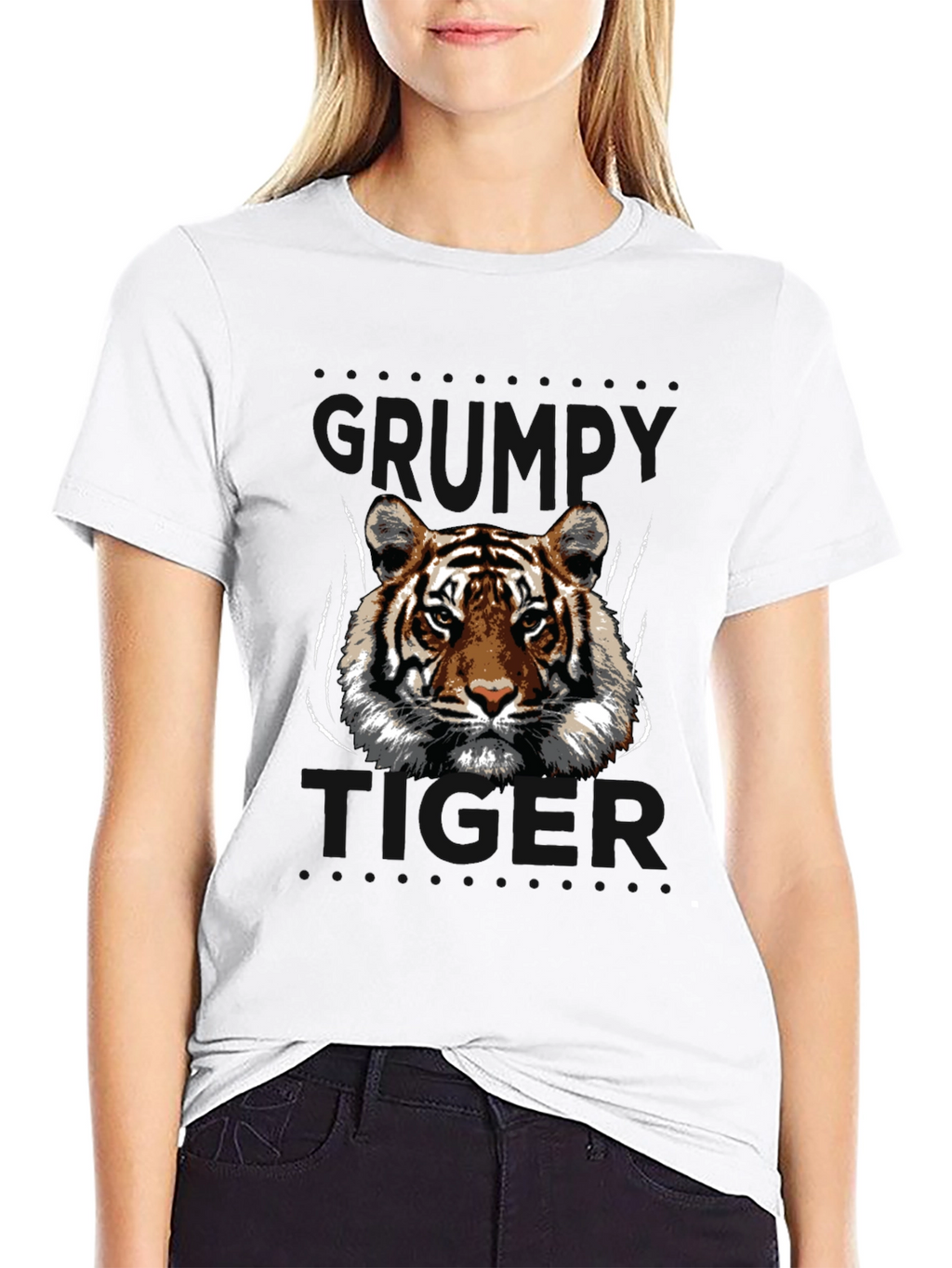 Tiger Graphic Print Black T-Shirt