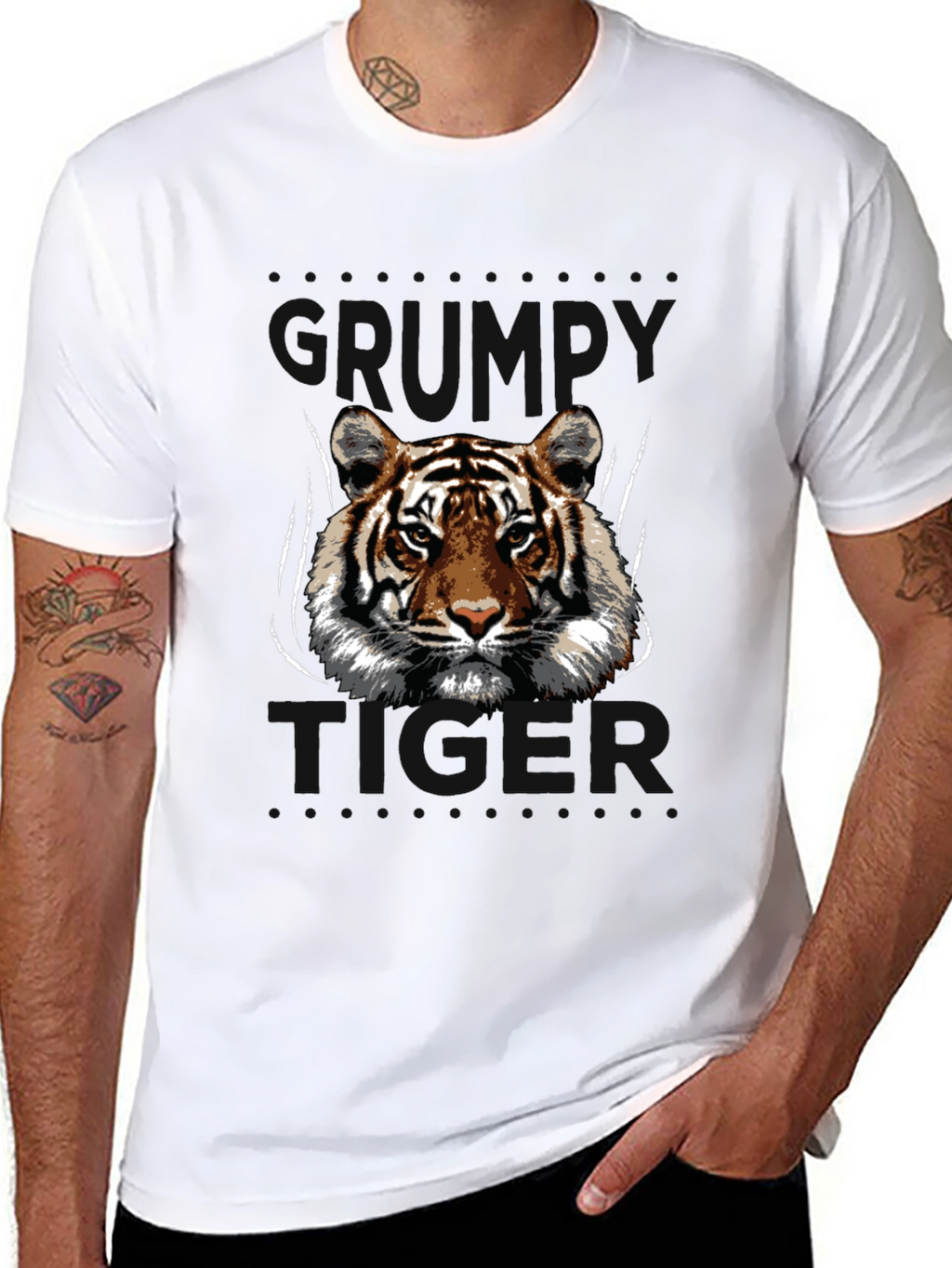 Tiger Graphic Print Black T-Shirt