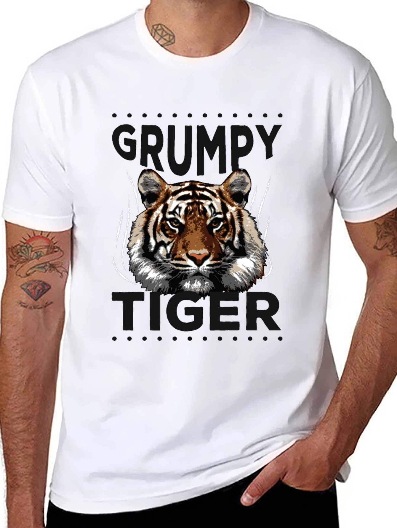 Tiger Graphic Print Black T-Shirt