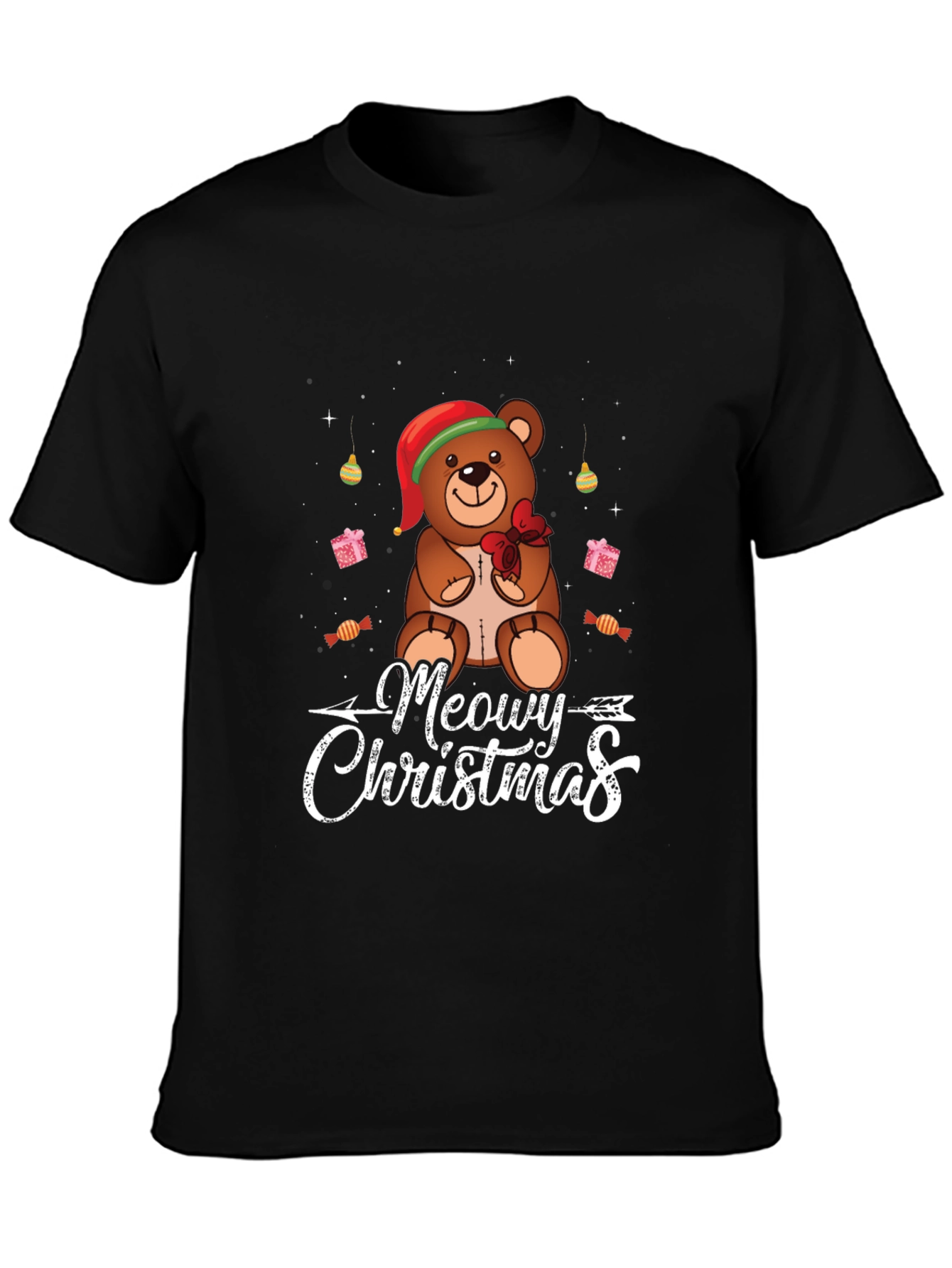 Meowy Christmas Bear T-Shirt