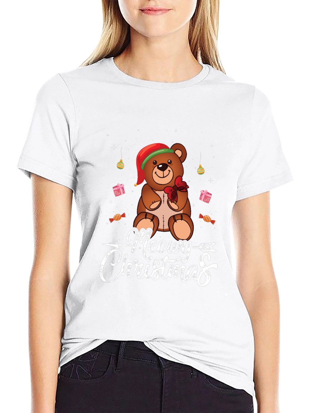 Meowy Christmas Bear T-Shirt