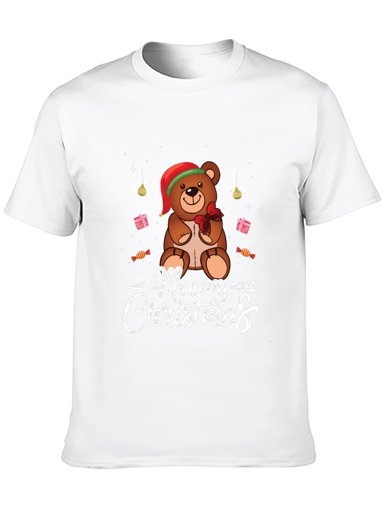Meowy Christmas Bear T-Shirt