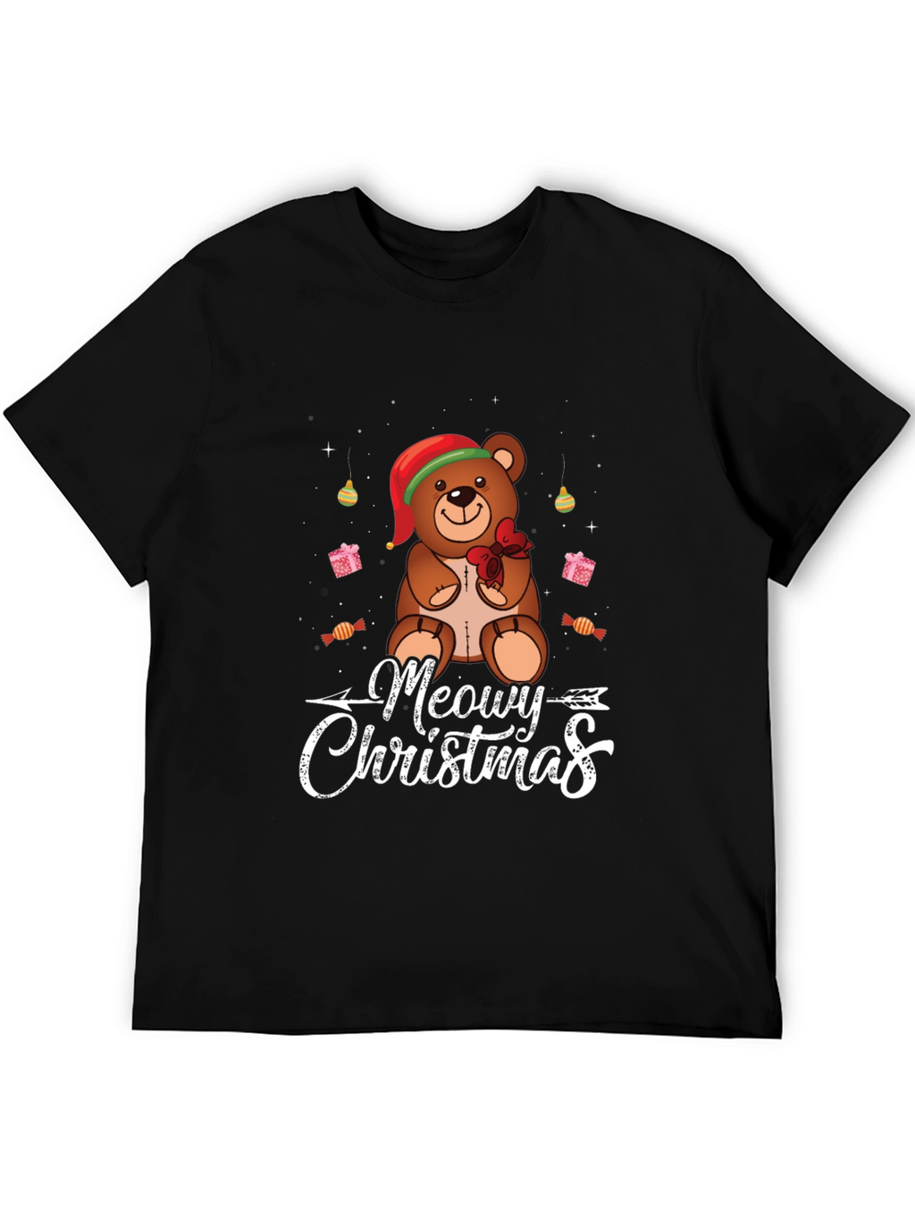 Meowy Christmas Bear T-Shirt