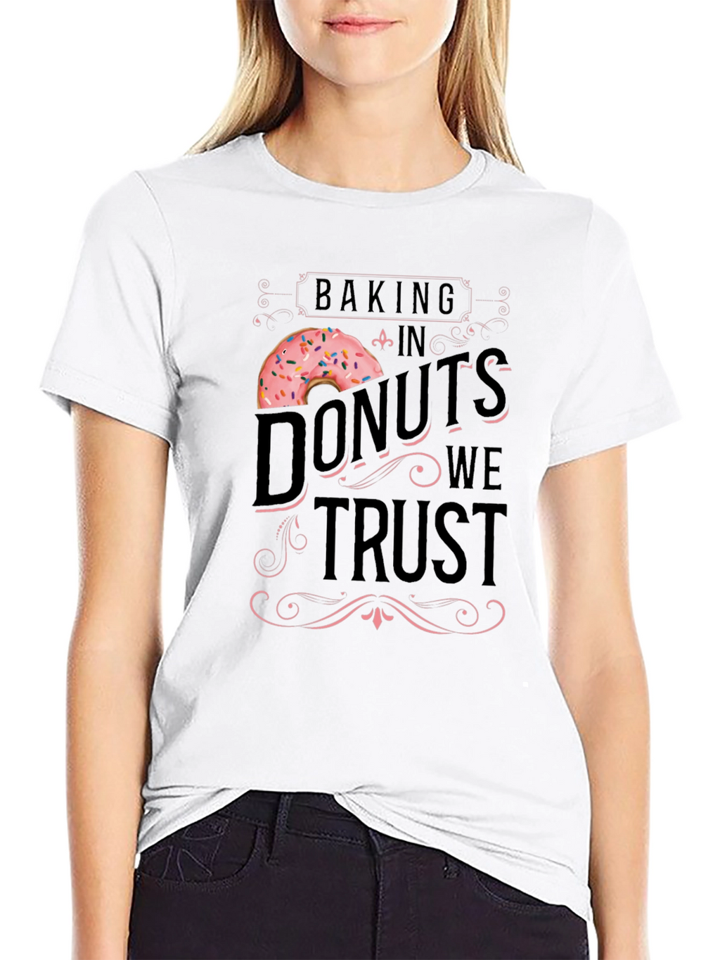 Baking Donuts We Trust T-Shirt - Black