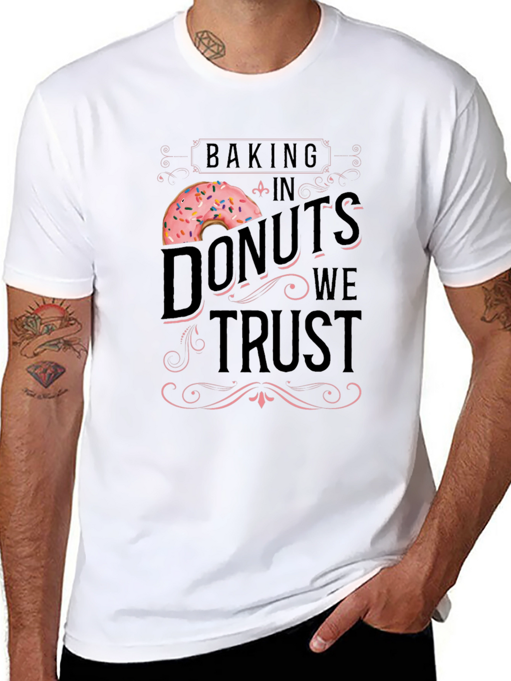 Baking Donuts We Trust T-Shirt - Black