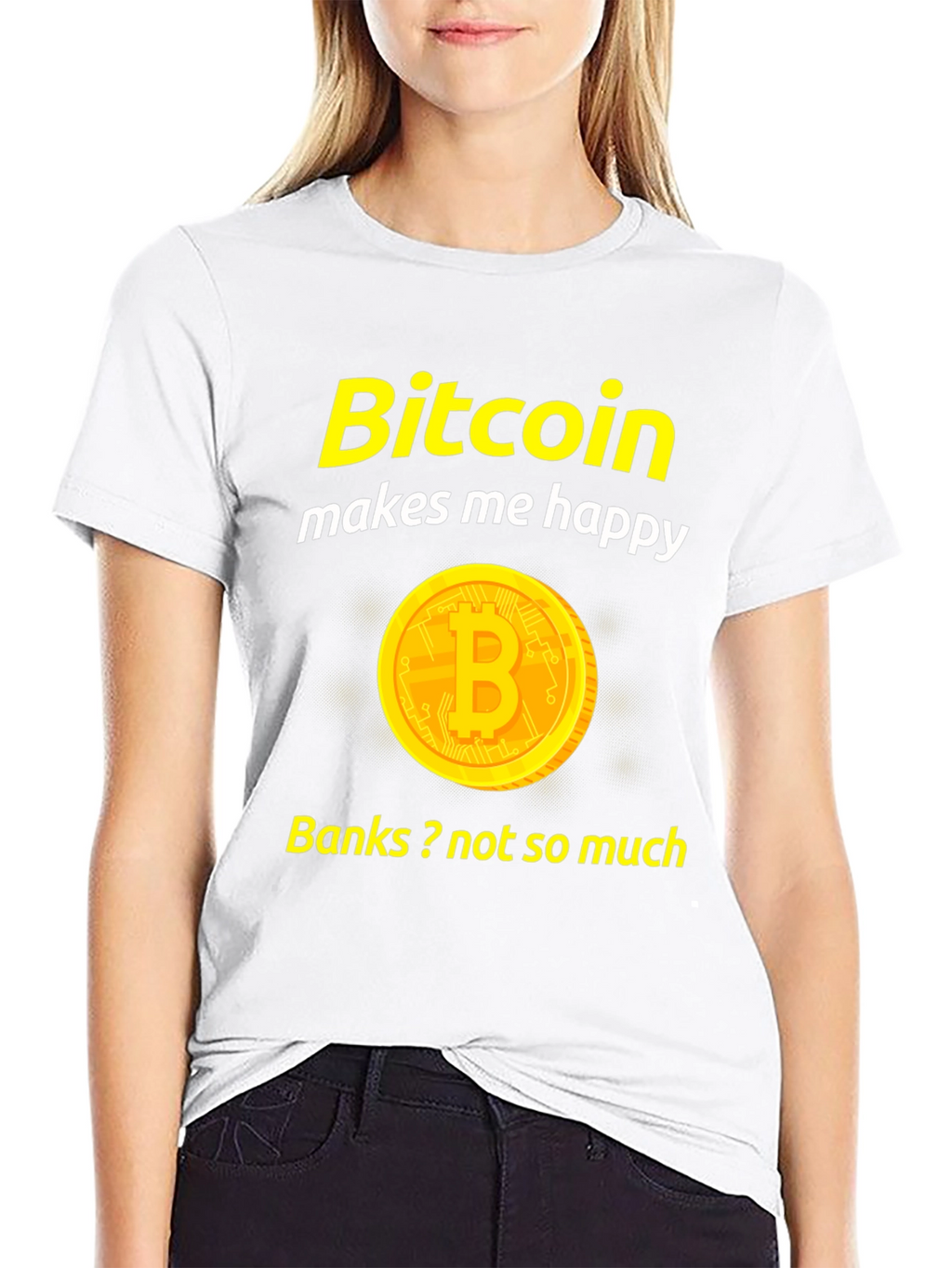 Bitcoin Makes Me Happy Black T-Shirt