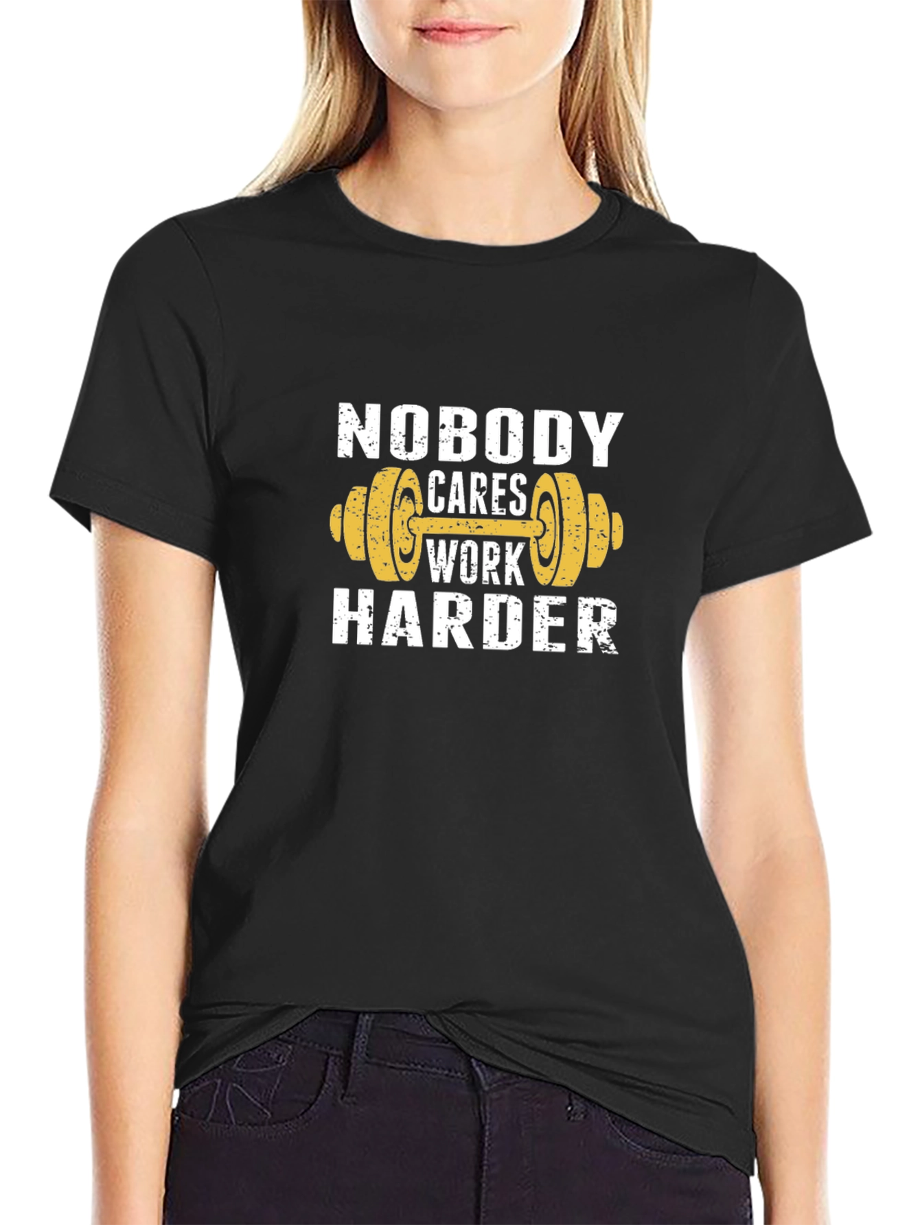 Workout Motivation T-Shirt - Nobody Cares Work Harder