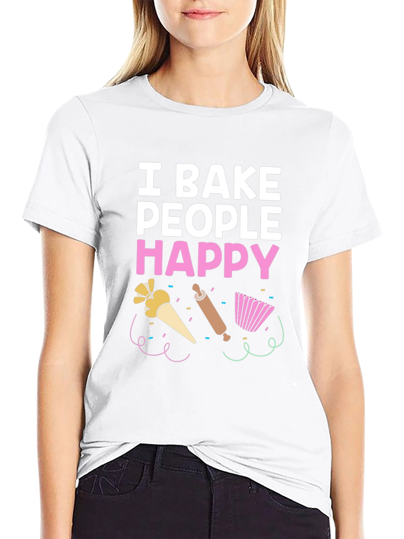 I Bake People Happy T-Shirt - Funny Baking Tee