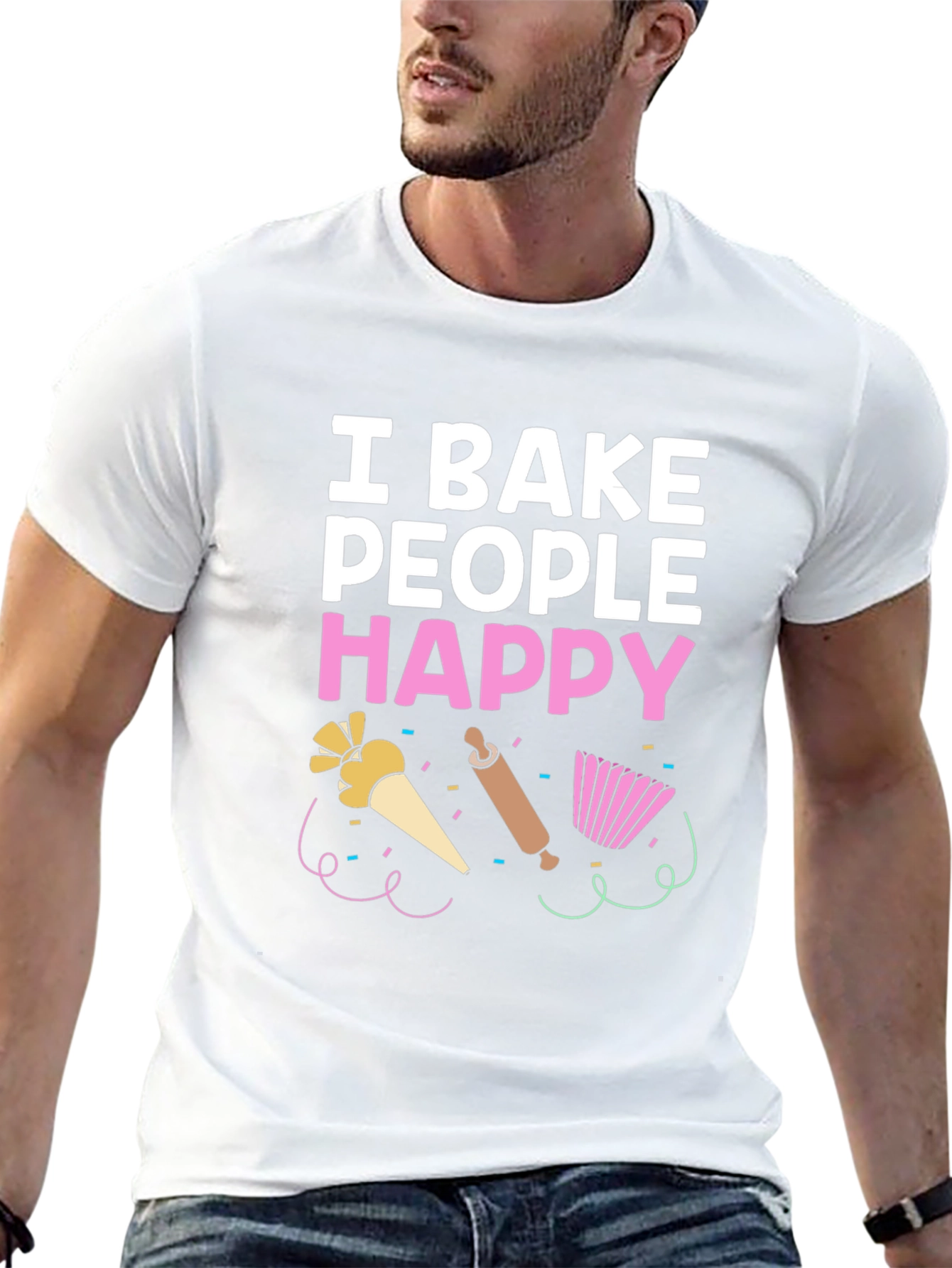 I Bake People Happy T-Shirt - Funny Baking Tee