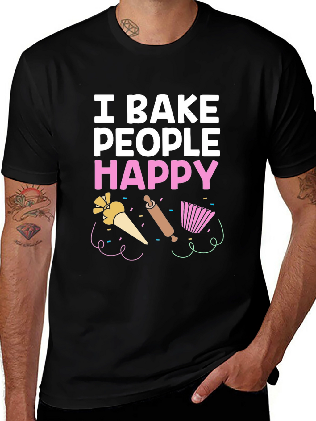 I Bake People Happy T-Shirt - Funny Baking Tee