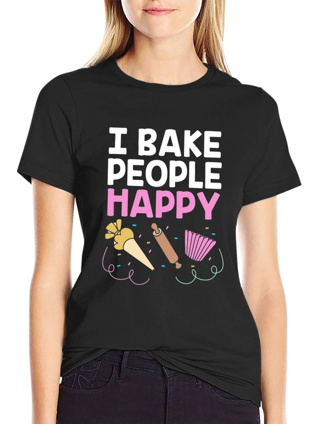I Bake People Happy T-Shirt - Funny Baking Tee