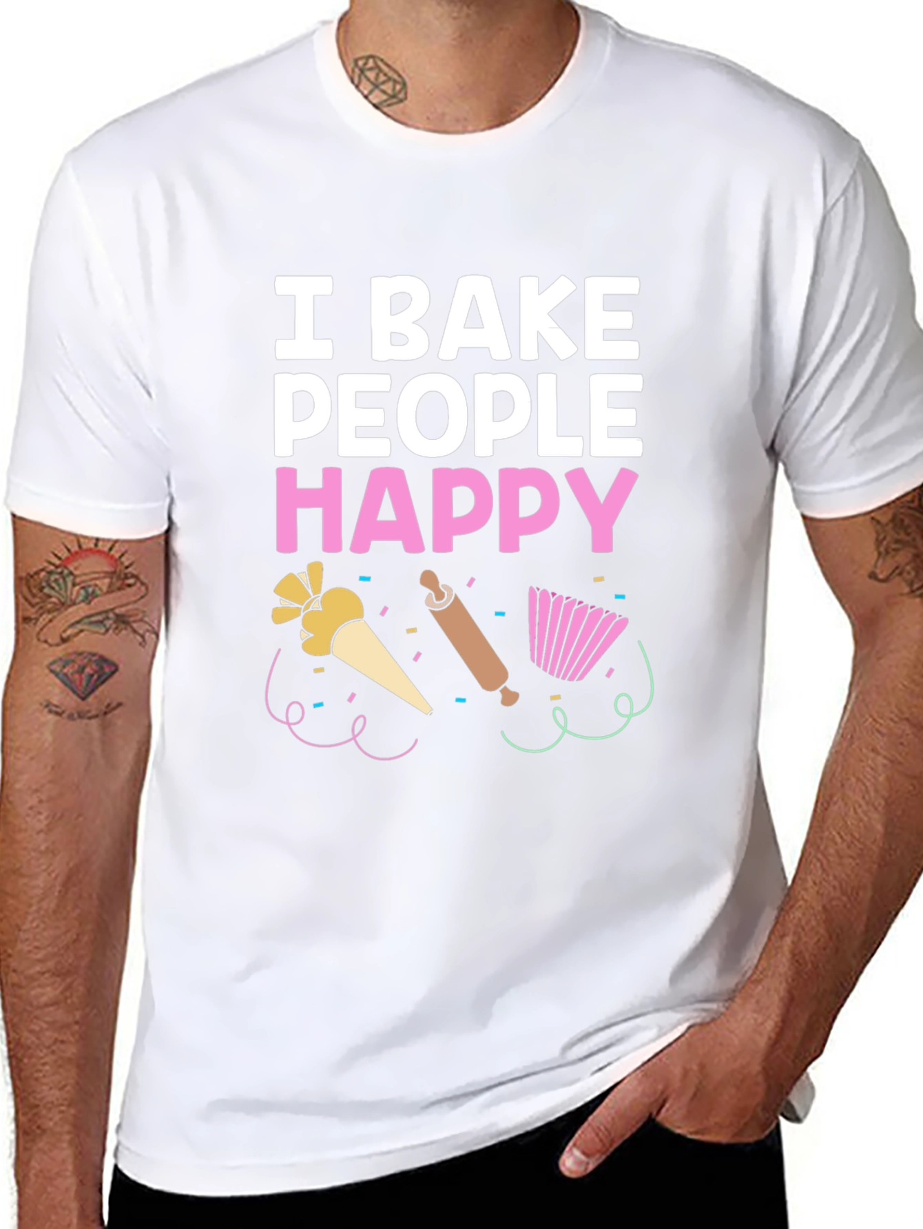 I Bake People Happy T-Shirt - Funny Baking Tee