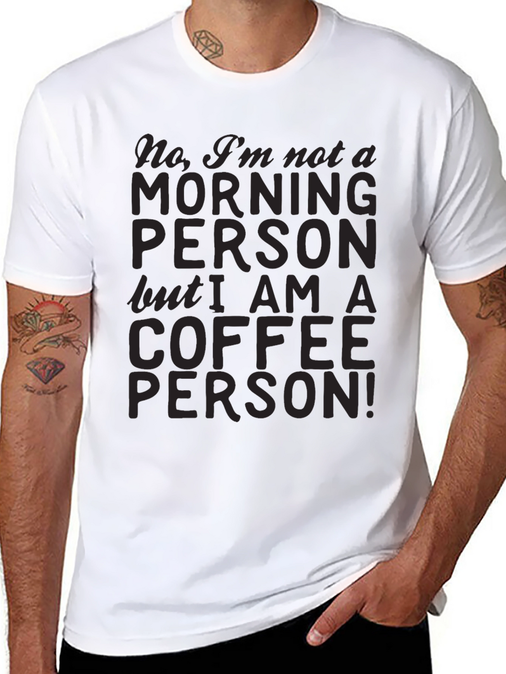 Coffee Person Graphic Tee - Soft Black Cotton T-Shirt