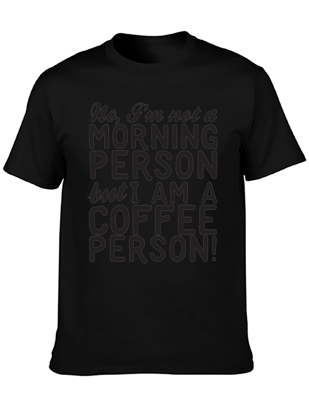Coffee Person Graphic Tee - Soft Black Cotton T-Shirt