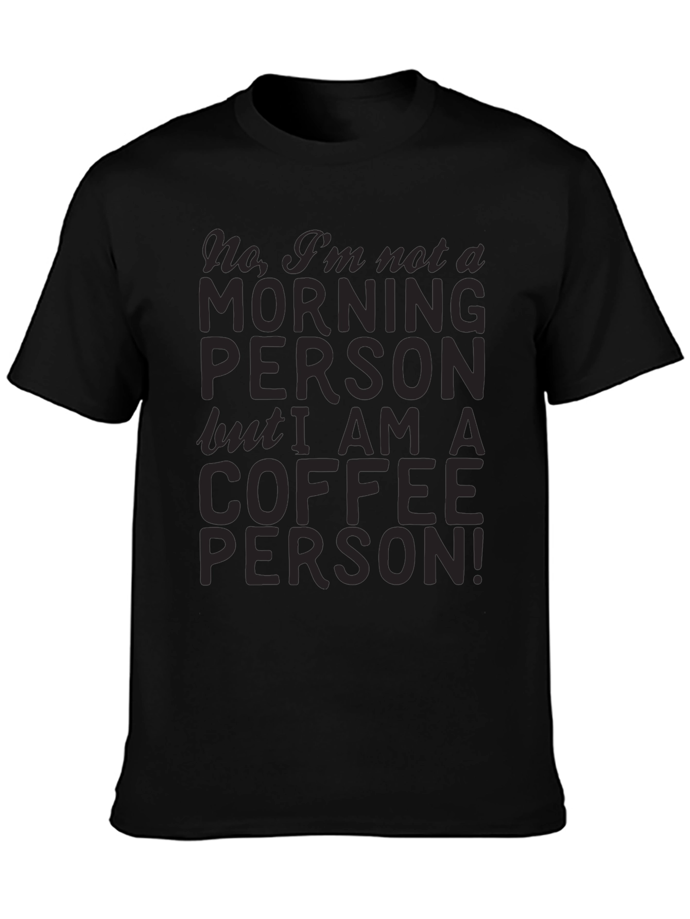 Coffee Person Graphic Tee - Soft Black Cotton T-Shirt