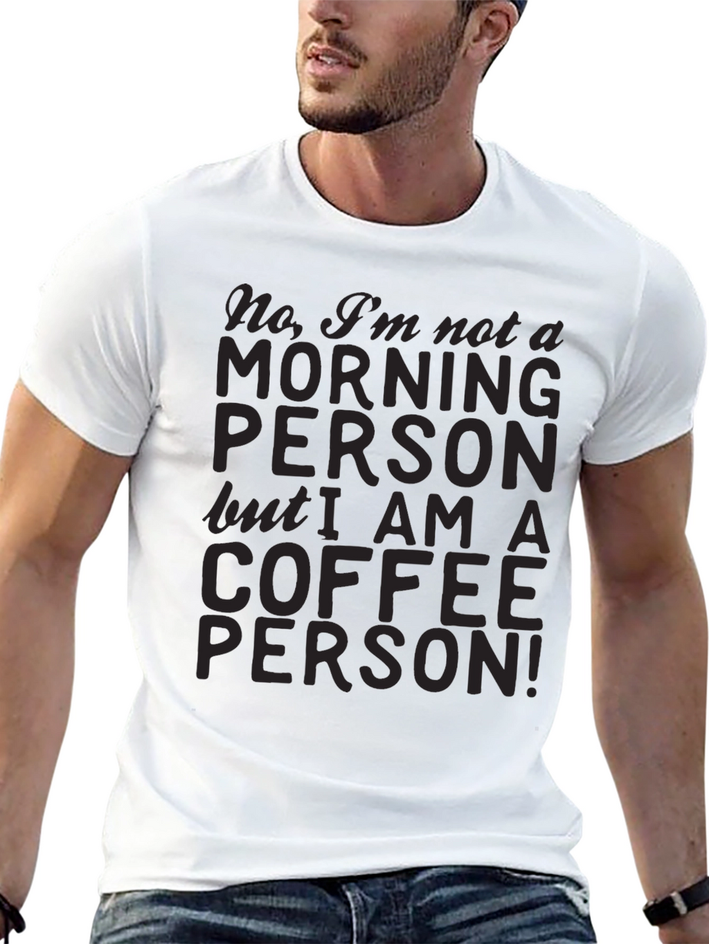 Coffee Person Graphic Tee - Soft Black Cotton T-Shirt