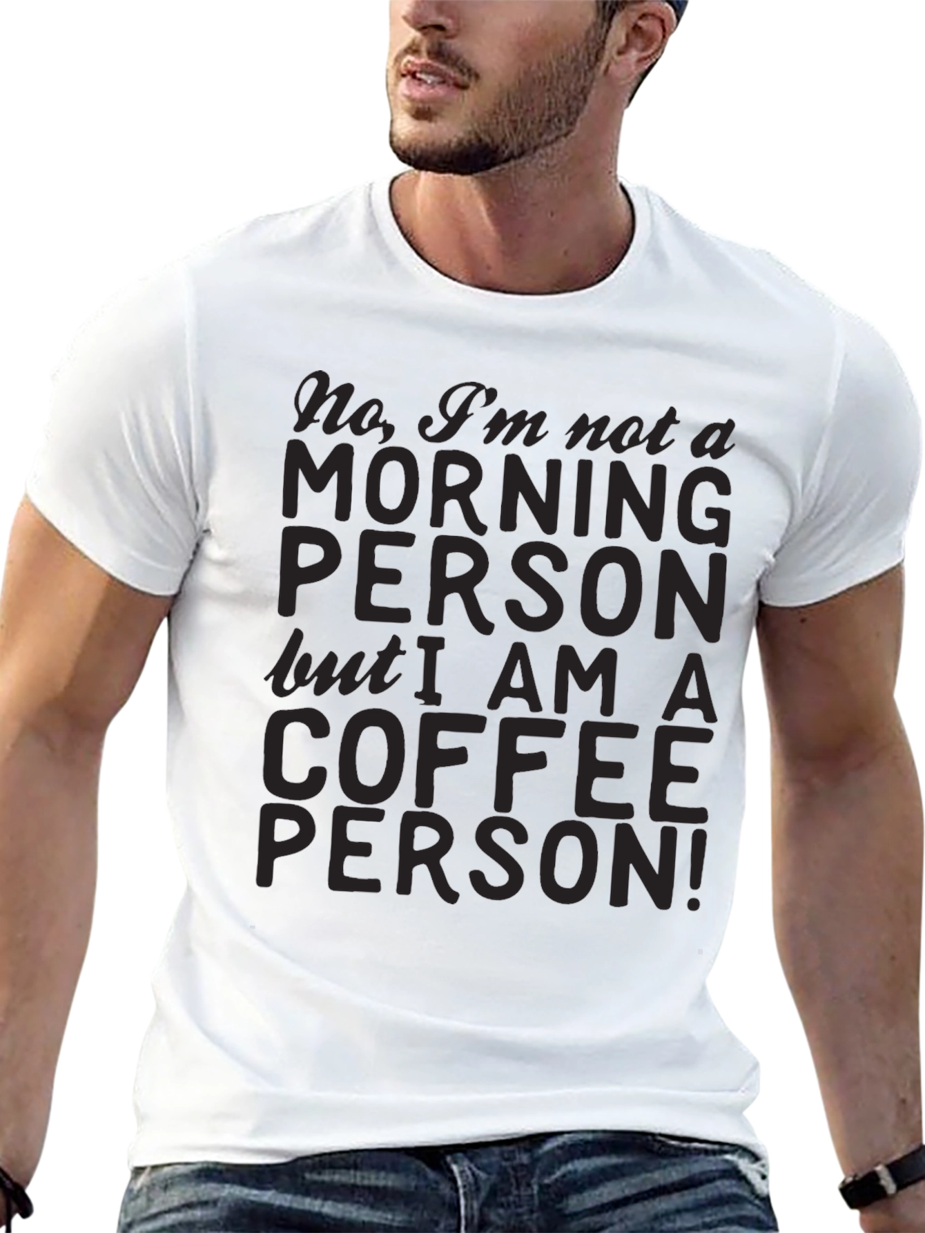 Coffee Person Graphic Tee - Soft Black Cotton T-Shirt