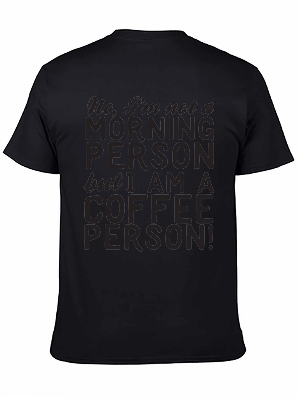 Coffee Person Graphic Tee - Soft Black Cotton T-Shirt