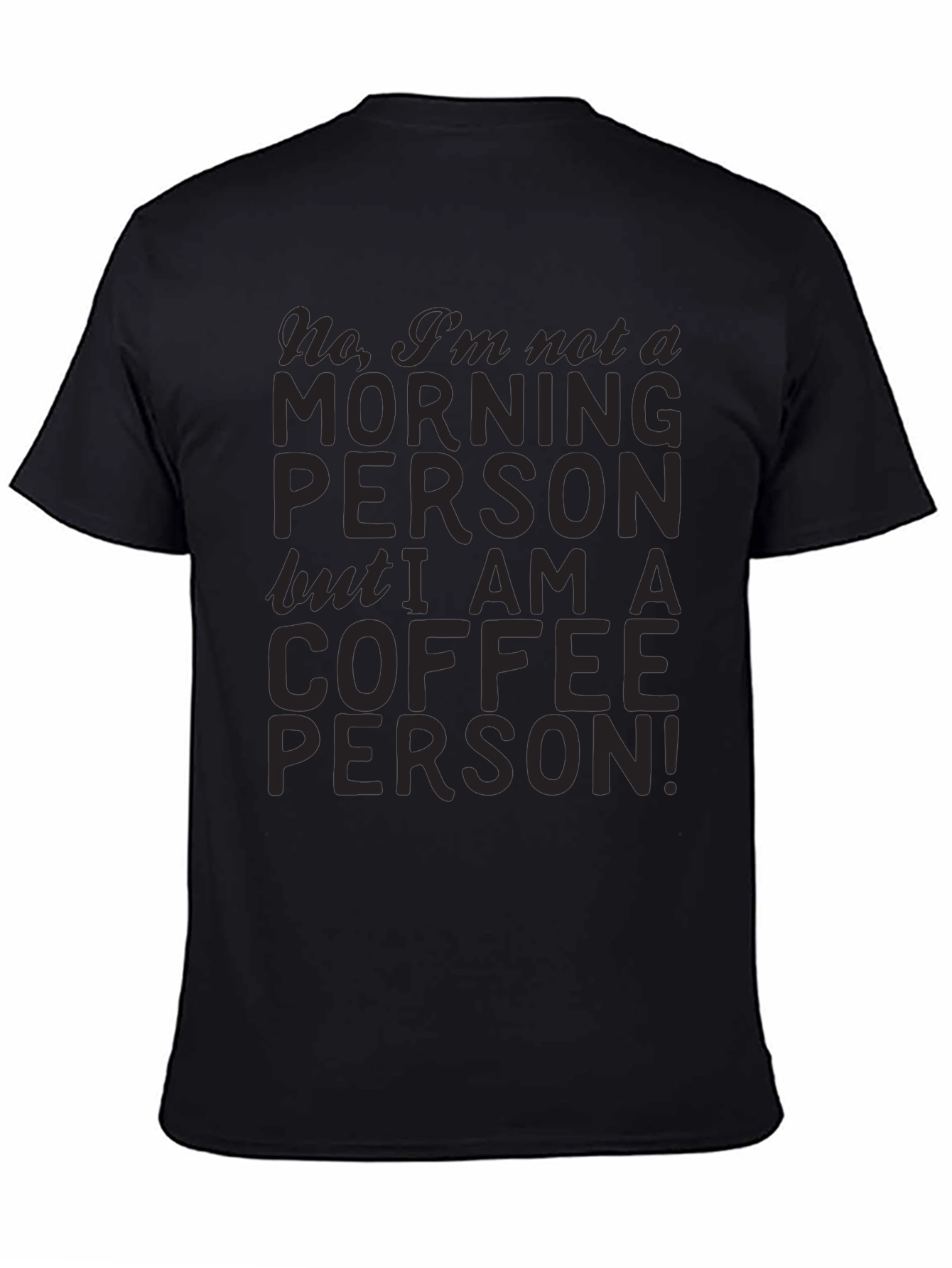 Coffee Person Graphic Tee - Soft Black Cotton T-Shirt