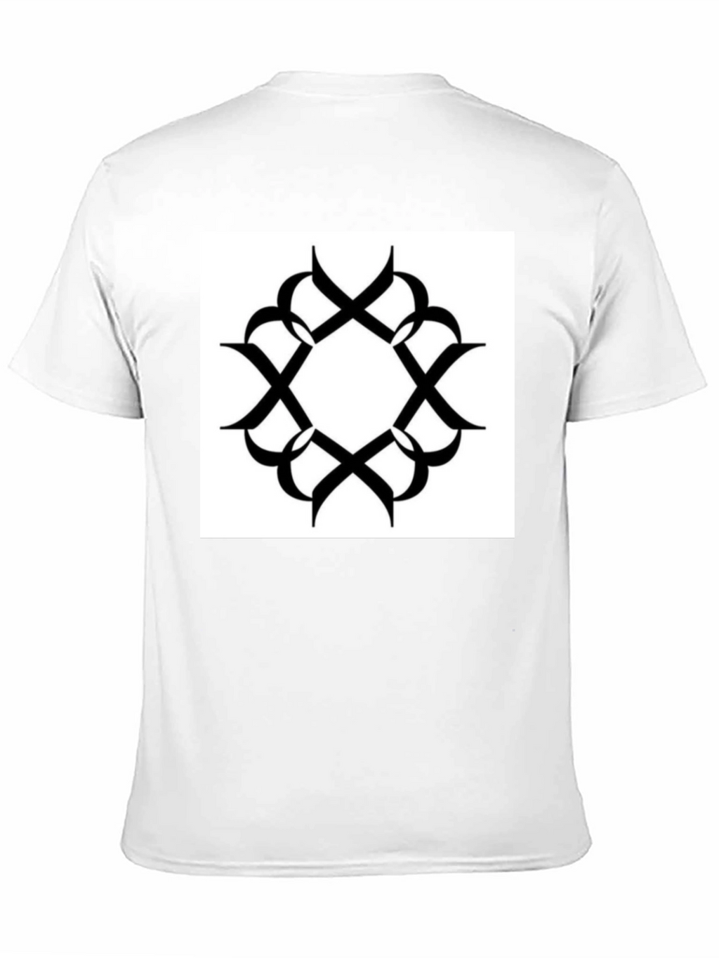 Black T-Shirt with Geometric Print