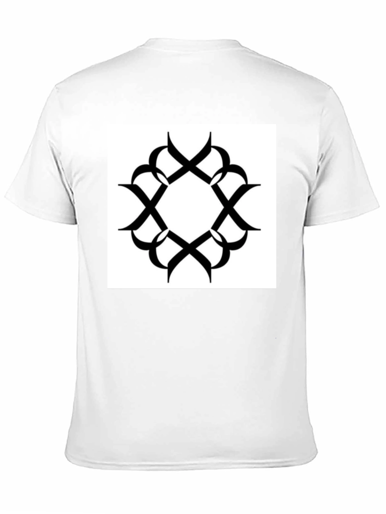 Black T-Shirt with Geometric Print