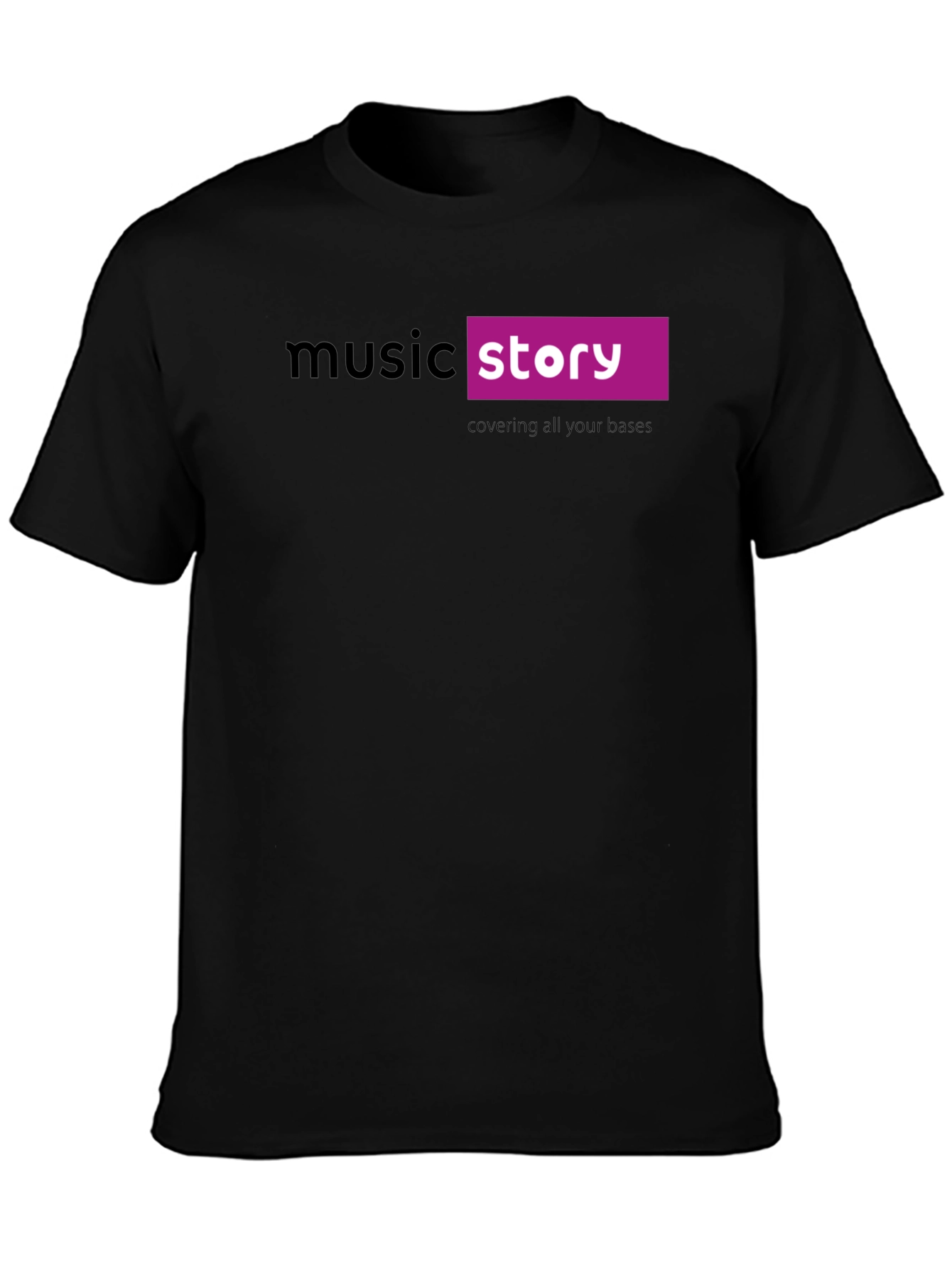 Music Story Black Cotton Graphic T-Shirt