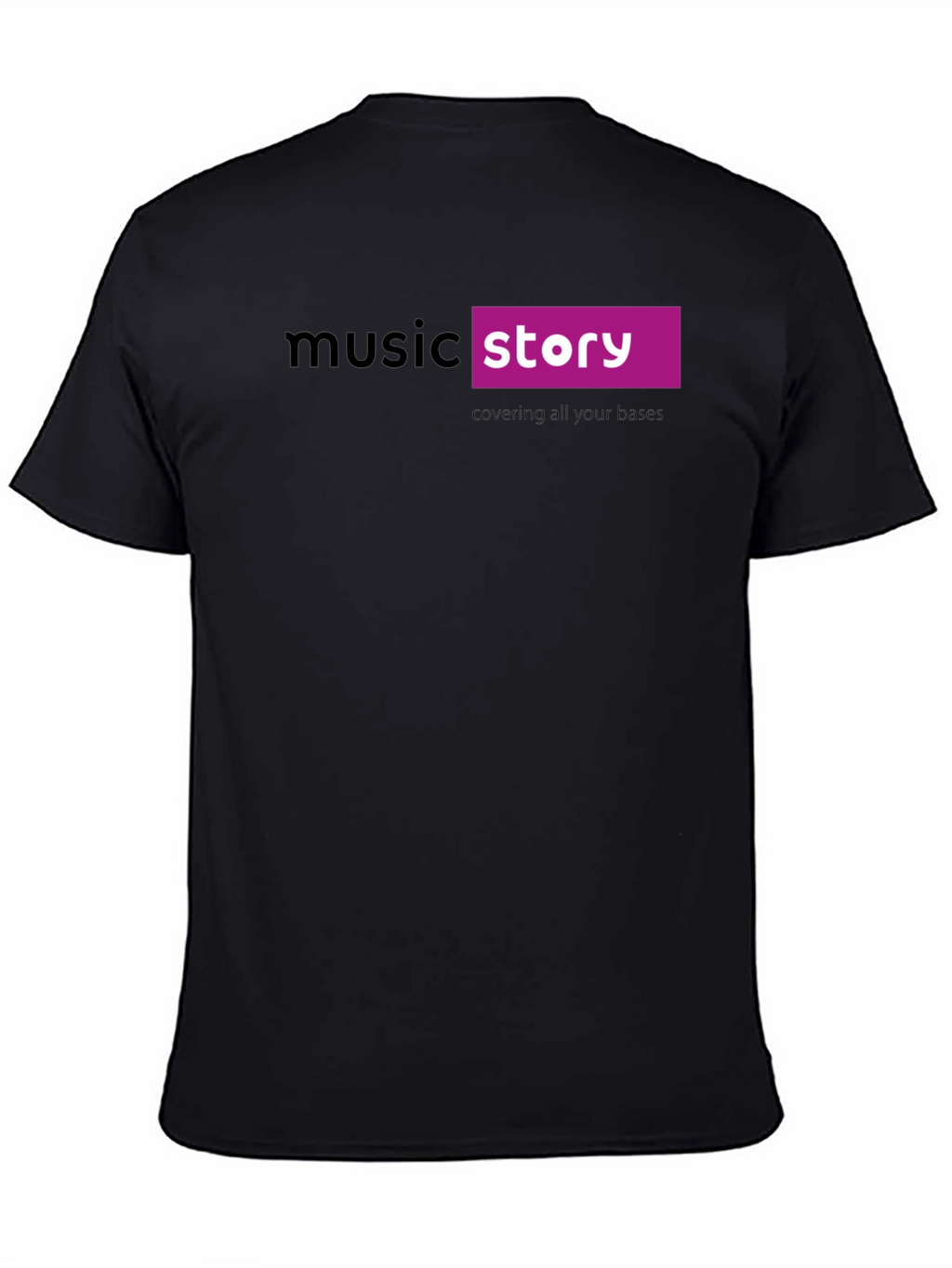 Music Story Black Cotton Graphic T-Shirt
