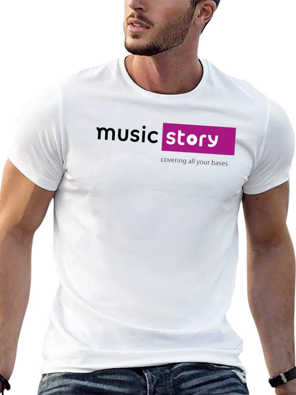Music Story Black Cotton Graphic T-Shirt