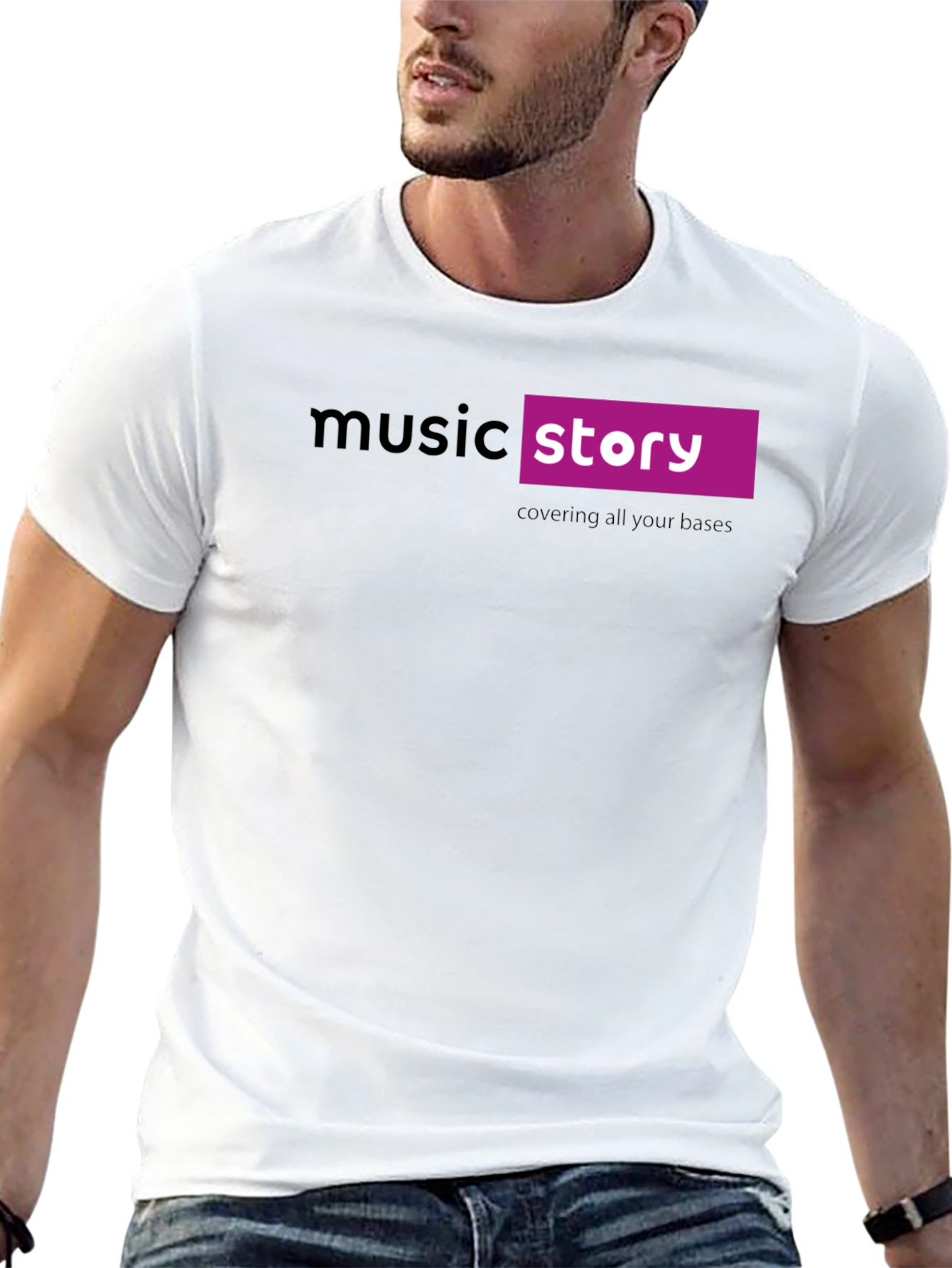 Music Story Black Cotton Graphic T-Shirt