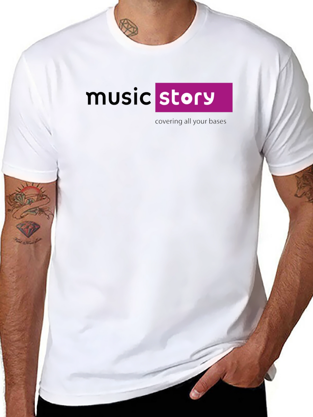 Music Story Black Cotton Graphic T-Shirt