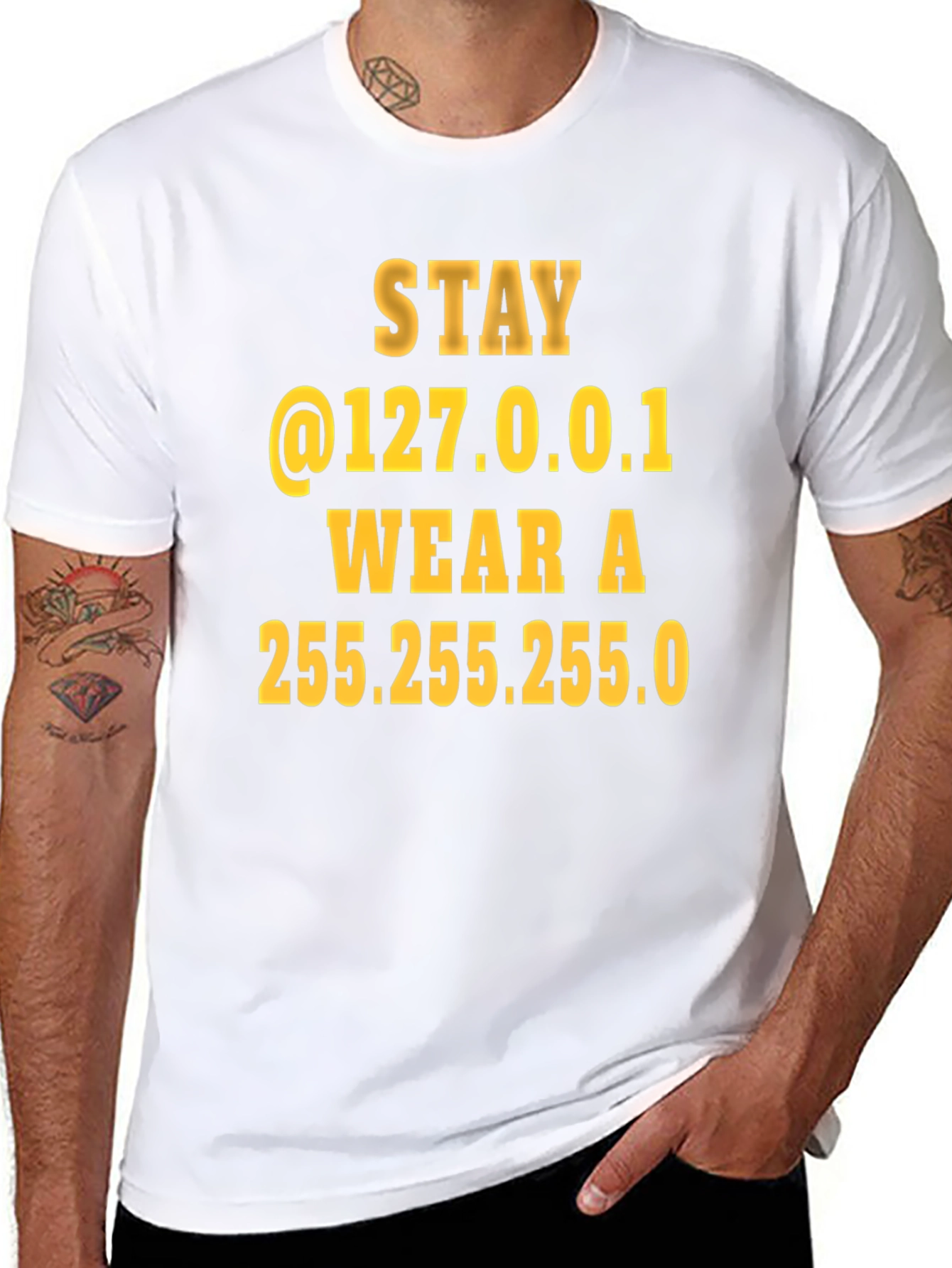 Stay Home T-Shirt Funny IT Geek Network Mask Tee