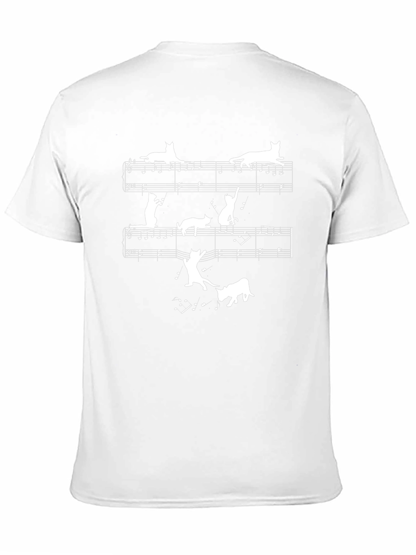 Cat Music T-Shirt - Unique Piano Design