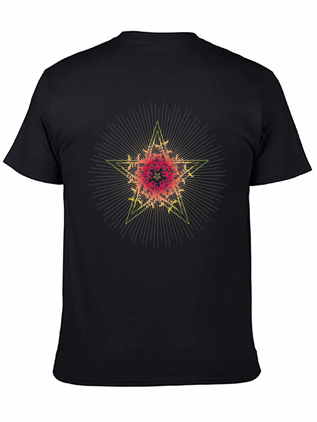 Star Mandala Graphic Tee - Black Cotton Comfort