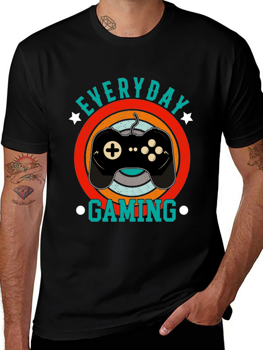 Everyday Gaming Black T-Shirt - Gamer Style