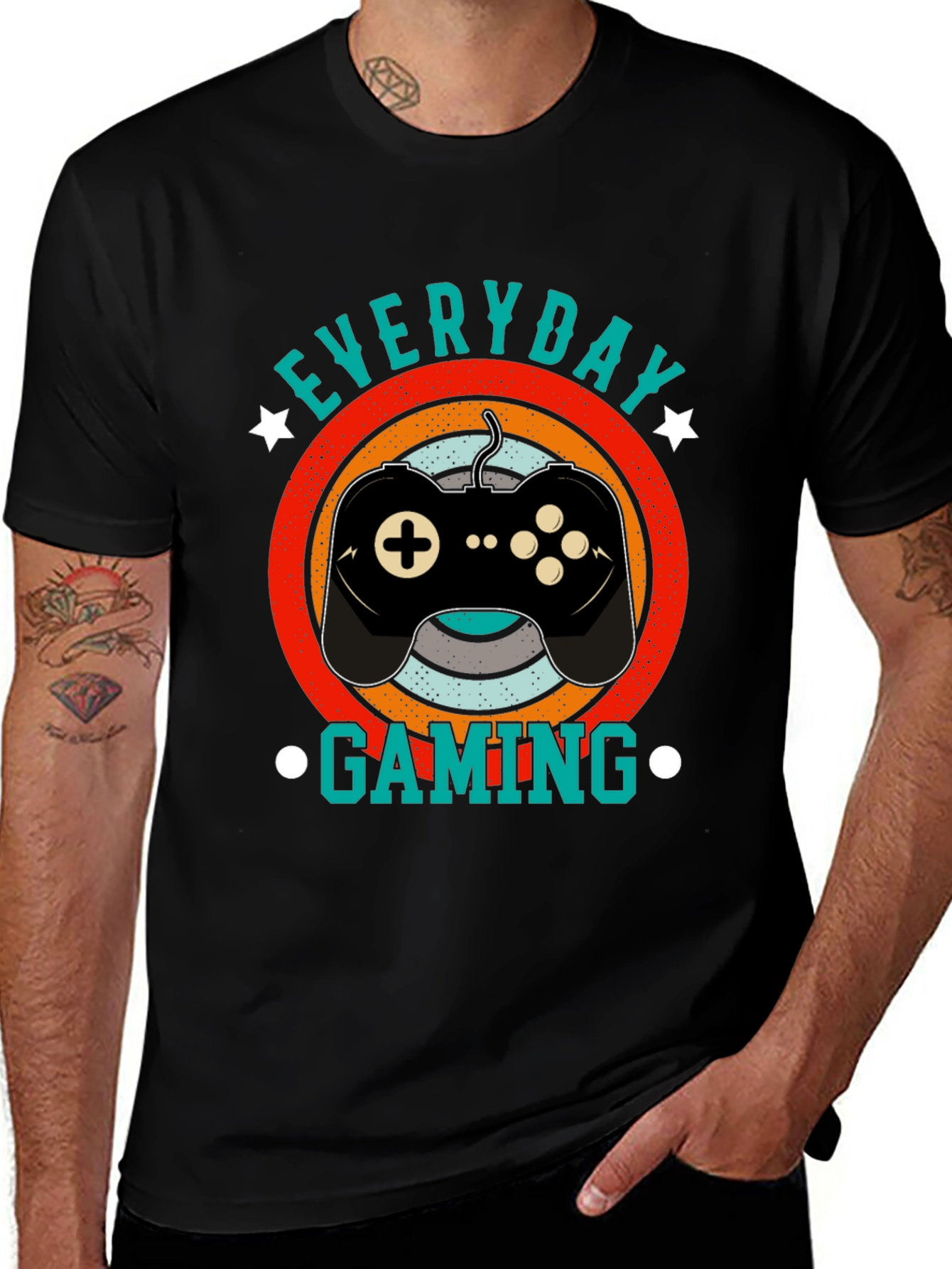 Everyday Gaming Black T-Shirt - Gamer Style