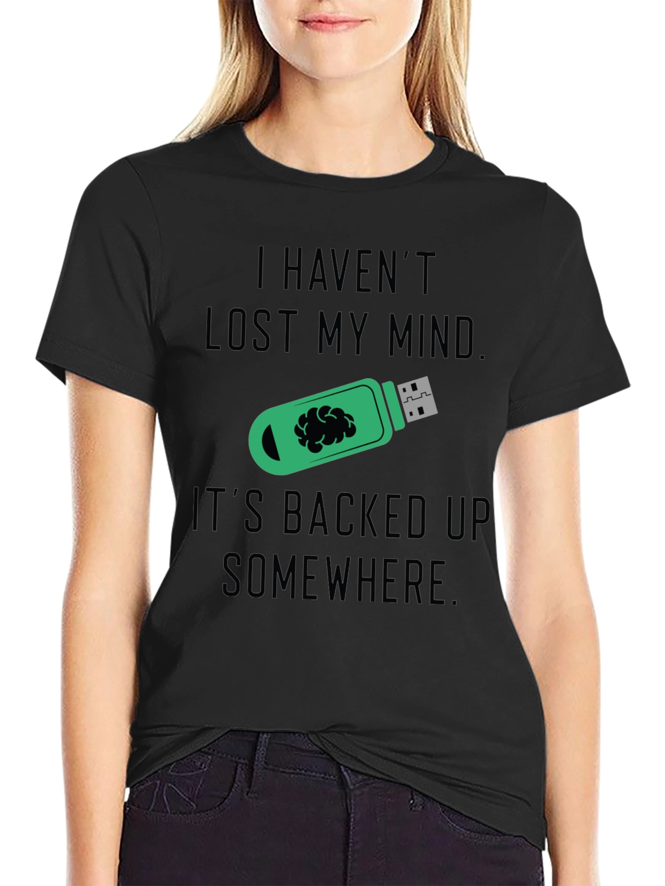 Funny Mind Backed Up USB Drive Graphic Tee