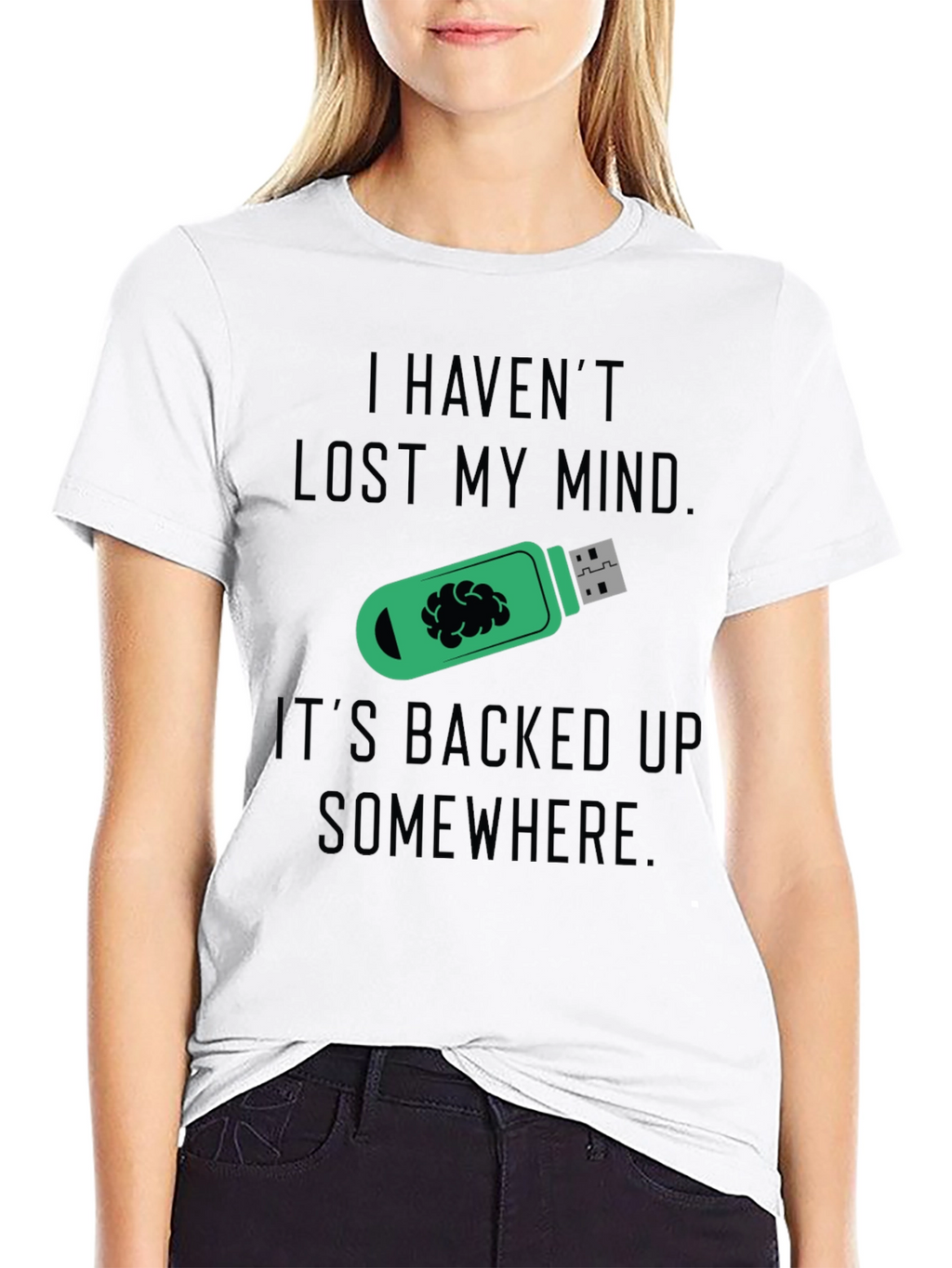 Funny Mind Backed Up USB Drive Graphic Tee