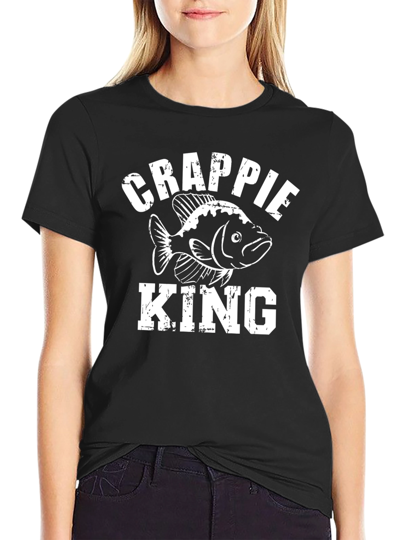 Crappie King Graphic T-Shirt - Black Cotton Tee