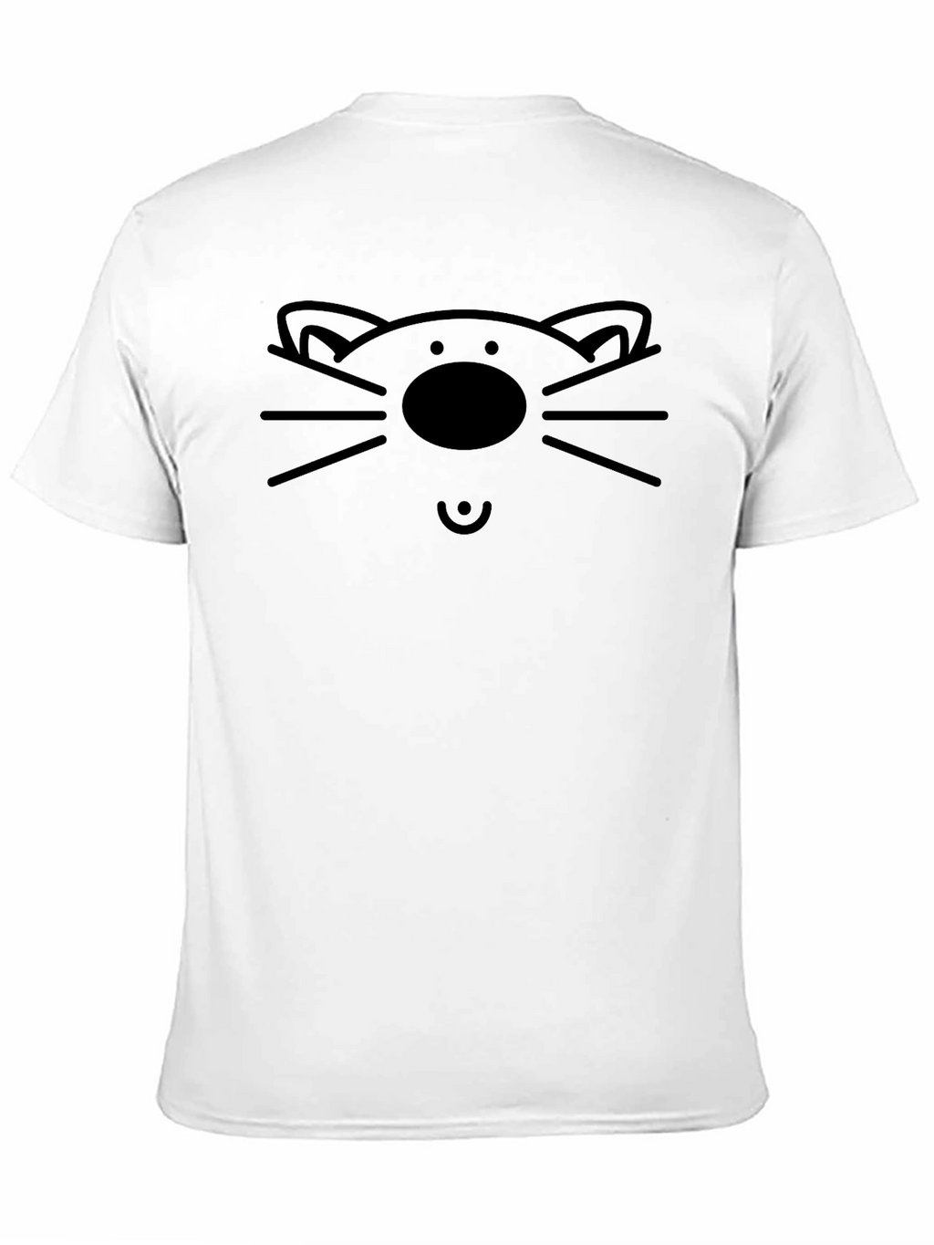 Cute Cat Face Graphic T-Shirt - Black