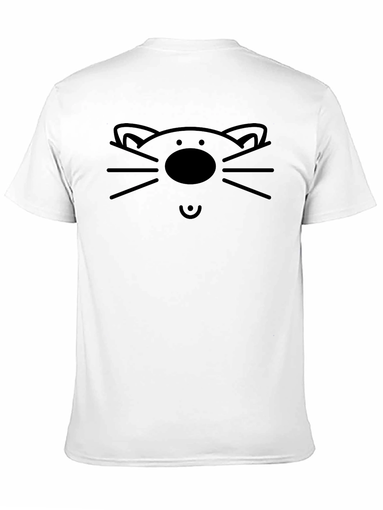 Cute Cat Face Graphic T-Shirt - Black