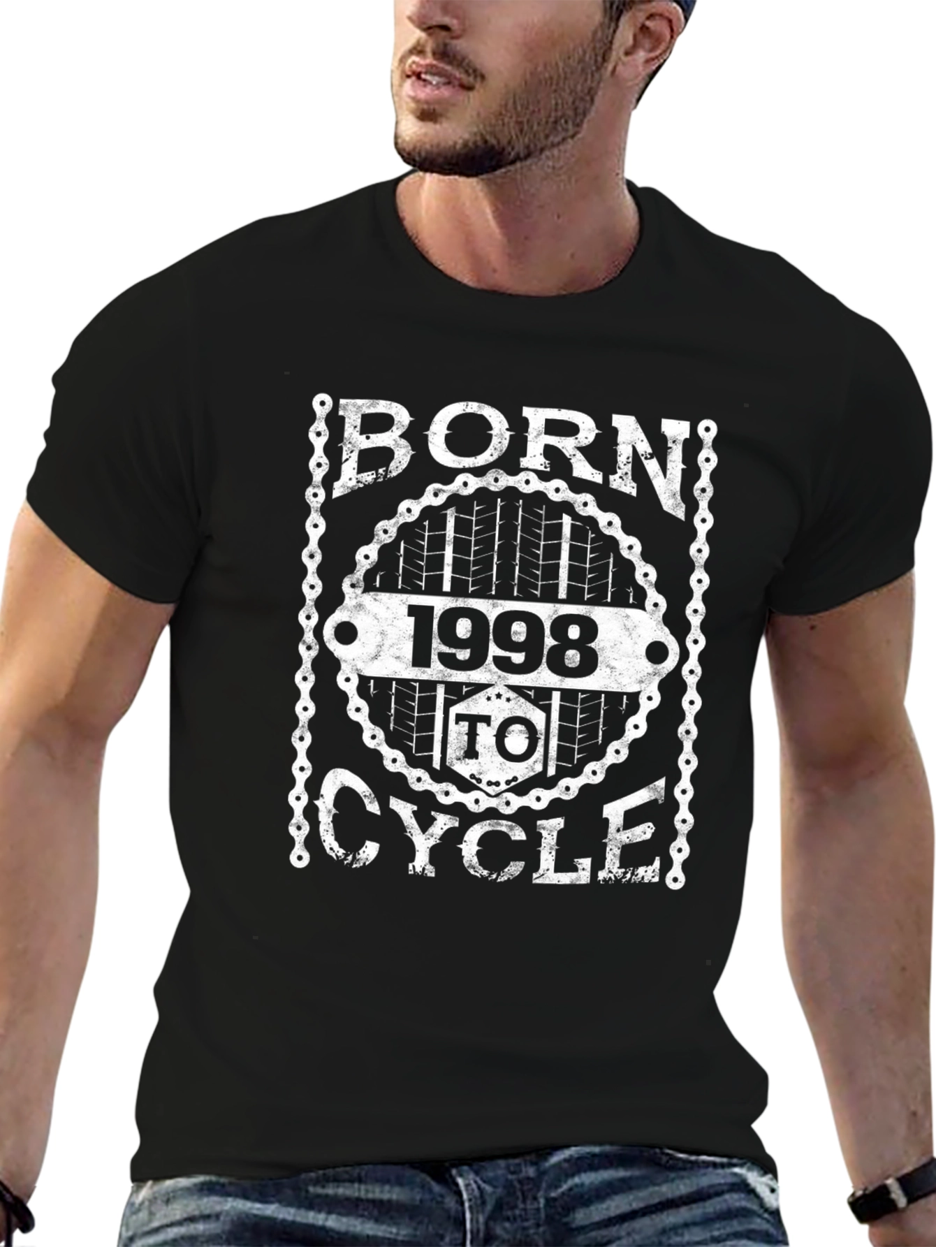 Born 1998 to Cycle Black Graphic T-Shirt