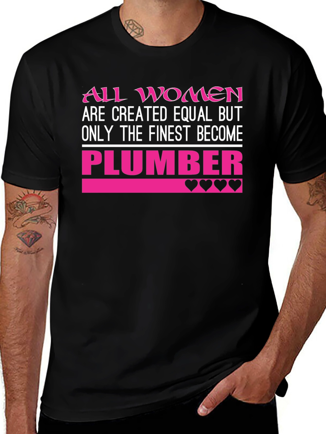 Finest Women Plumber T-Shirt - Pink Design