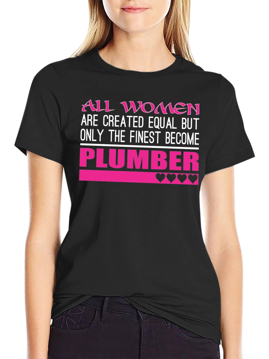 Finest Women Plumber T-Shirt - Pink Design