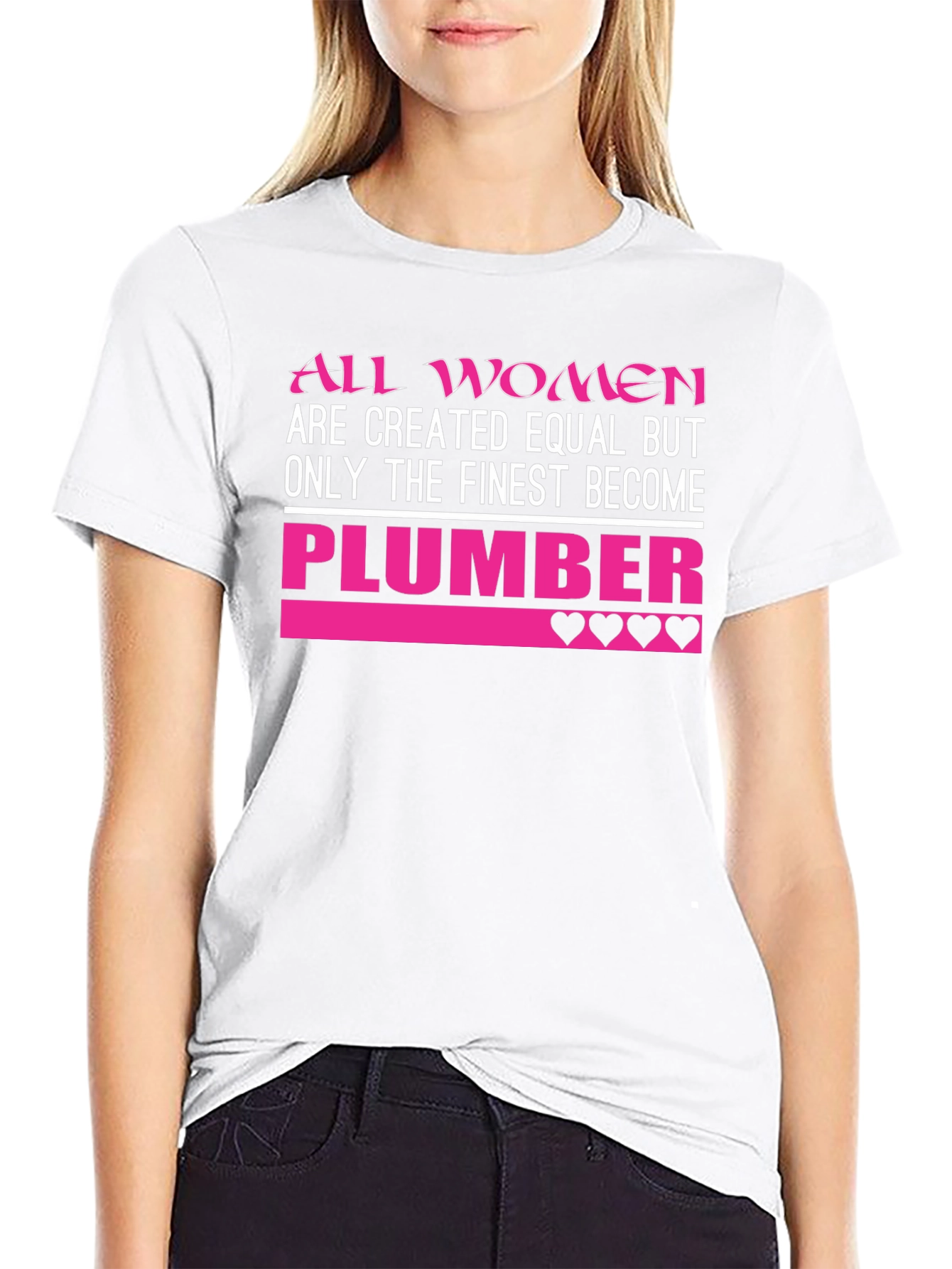 Finest Women Plumber T-Shirt - Pink Design