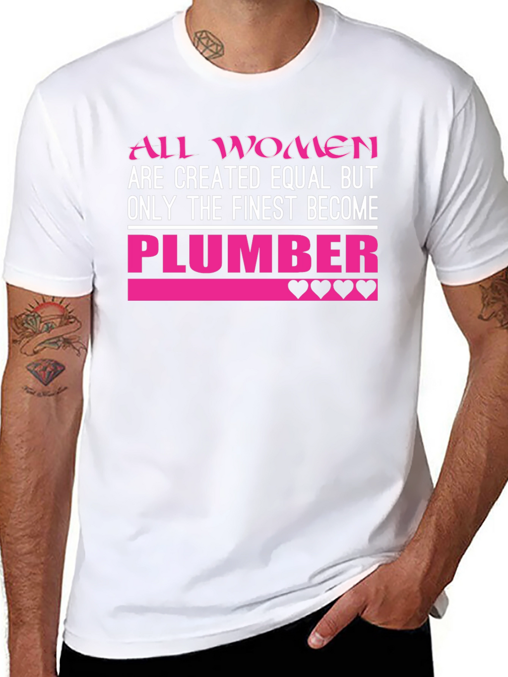 Finest Women Plumber T-Shirt - Pink Design