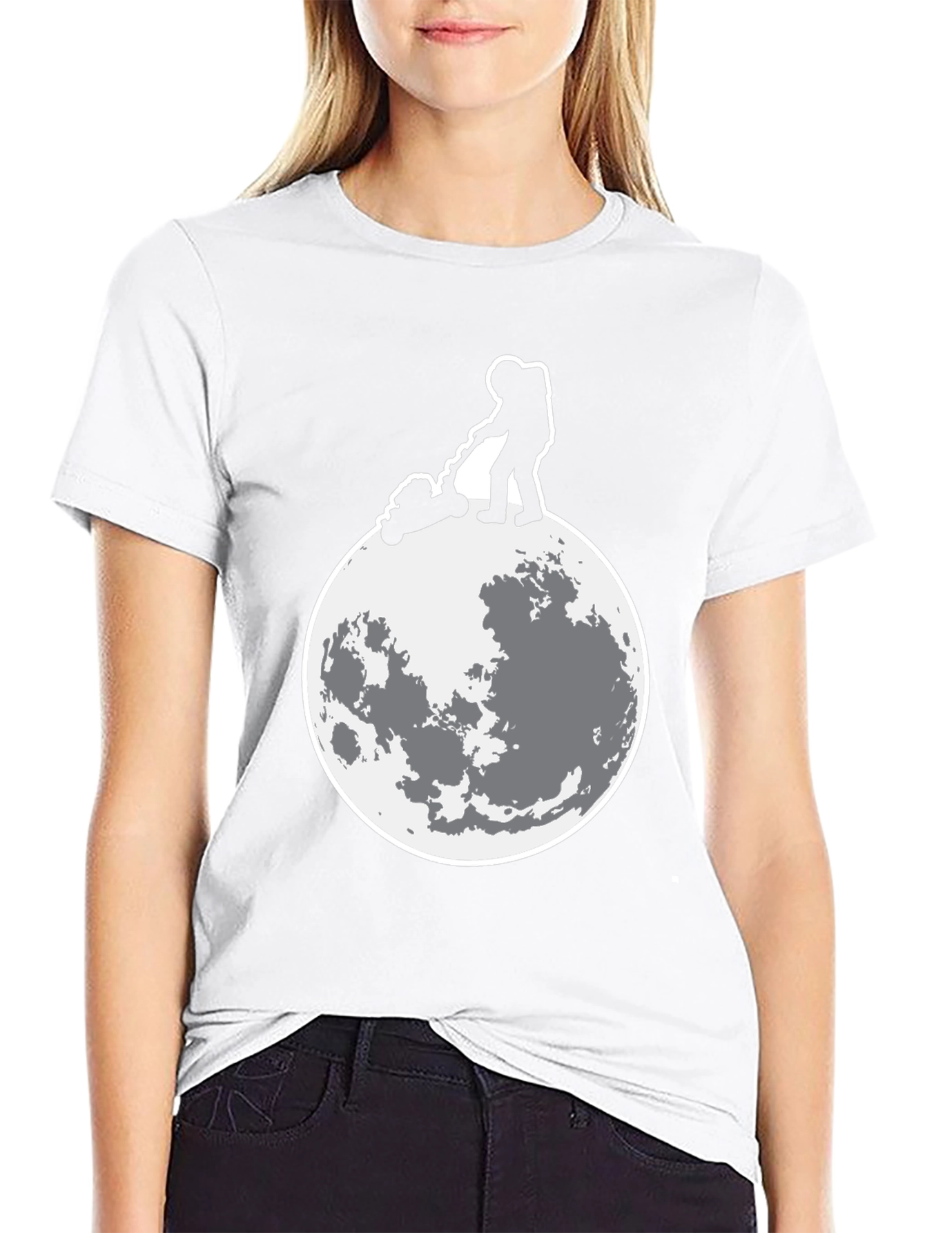 Astronaut Moon Mowing Graphic Tee