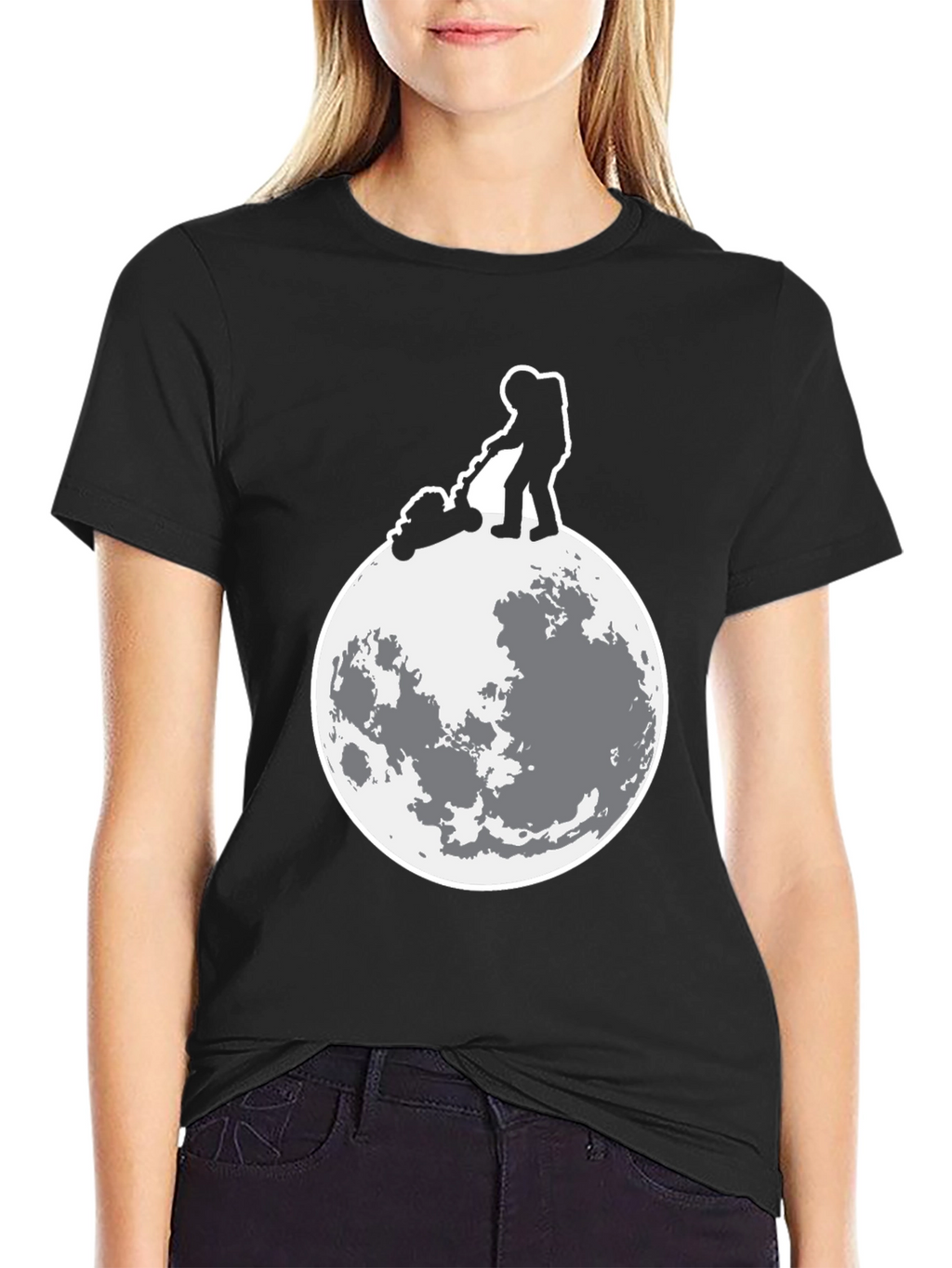 Astronaut Moon Mowing Graphic Tee