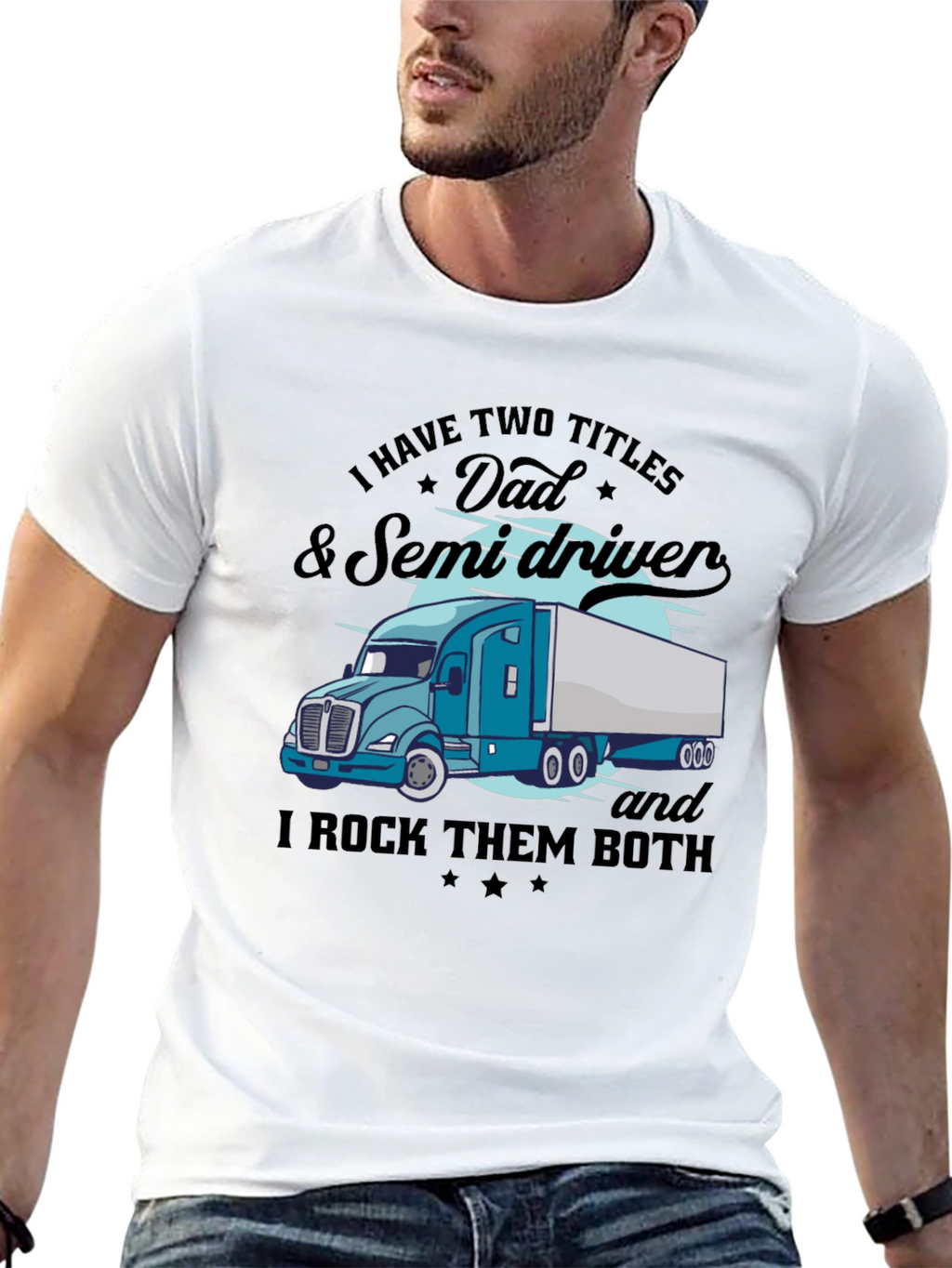 Dad & Semi Driver Black Graphic T-Shirt
