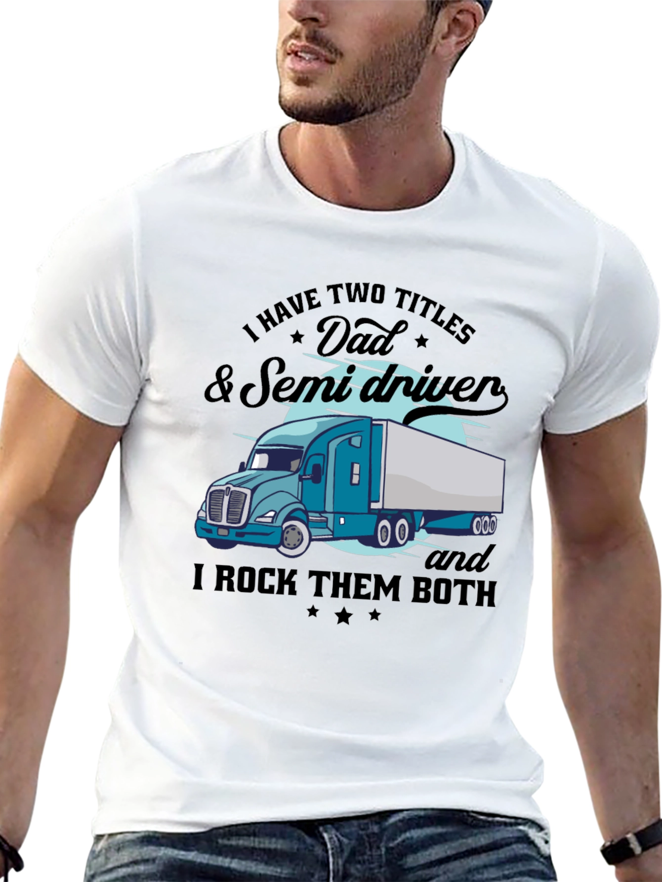 Dad & Semi Driver Black Graphic T-Shirt